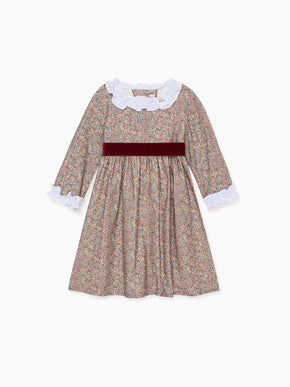 Mauve Floral Silas Girl Dress