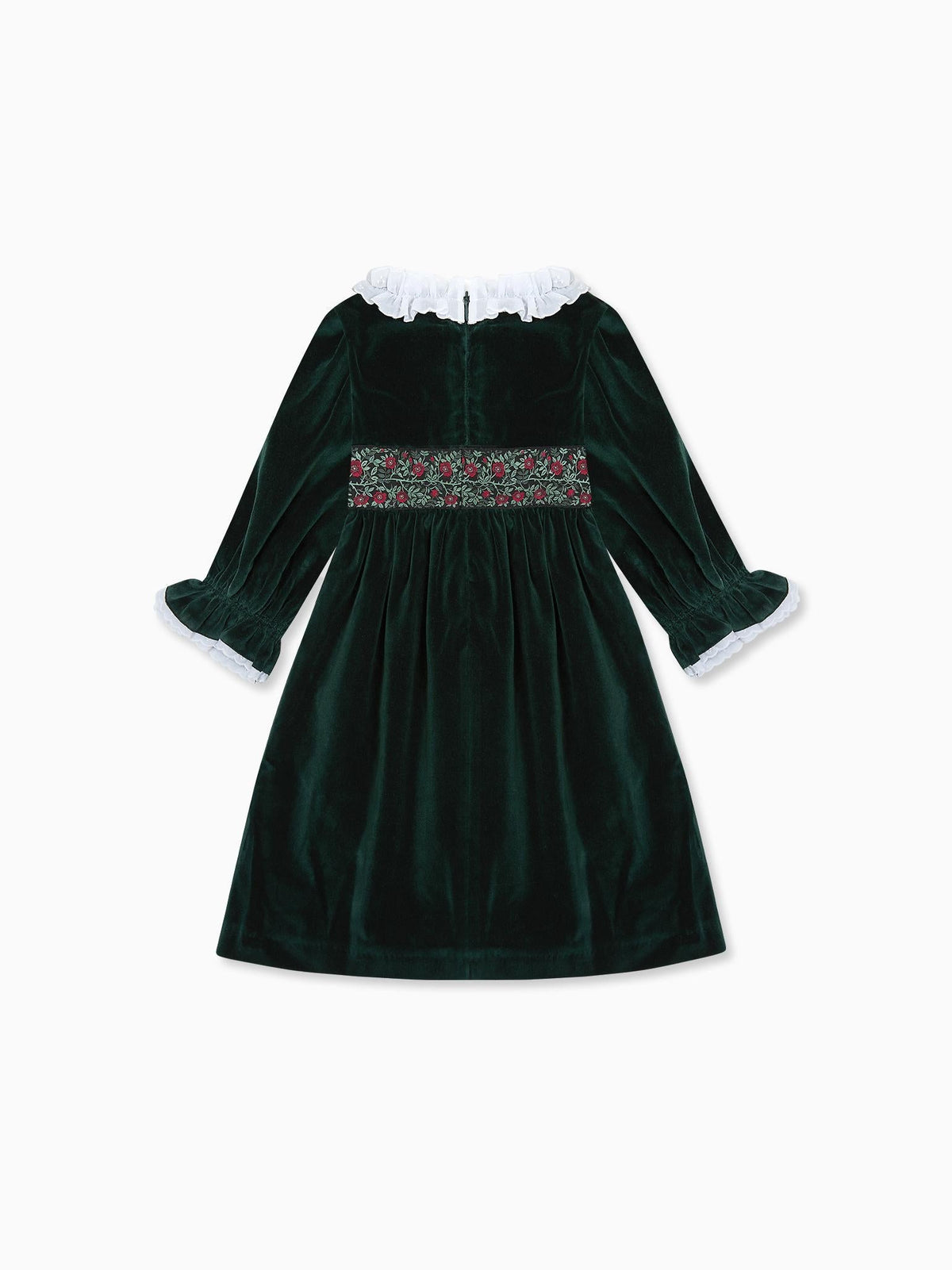 Dark Green Silas Velvet Girl Dress