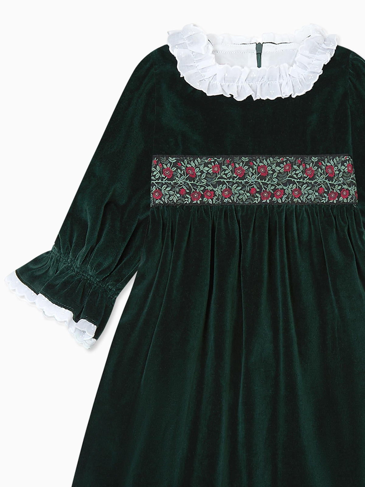 Dark Green Silas Velvet Girl Dress