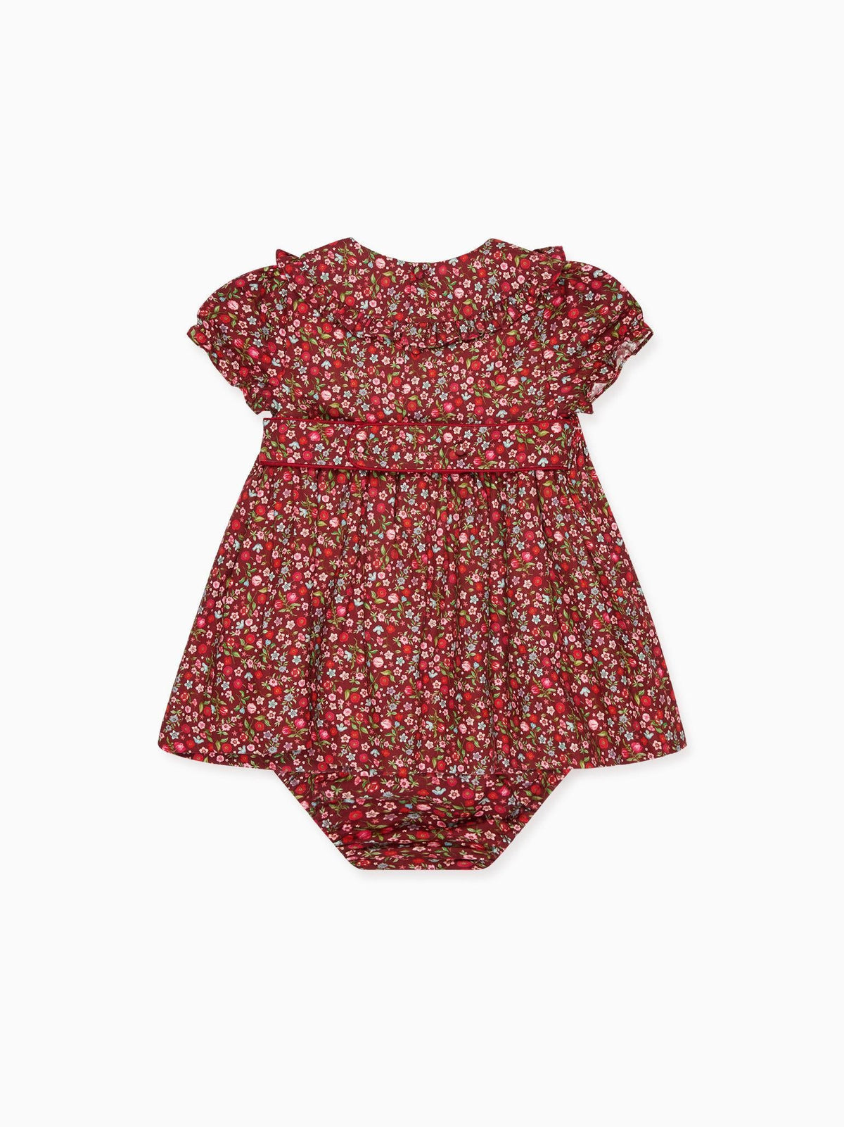Burgundy Floral Silvana Baby Girl Hand-Smocked Set