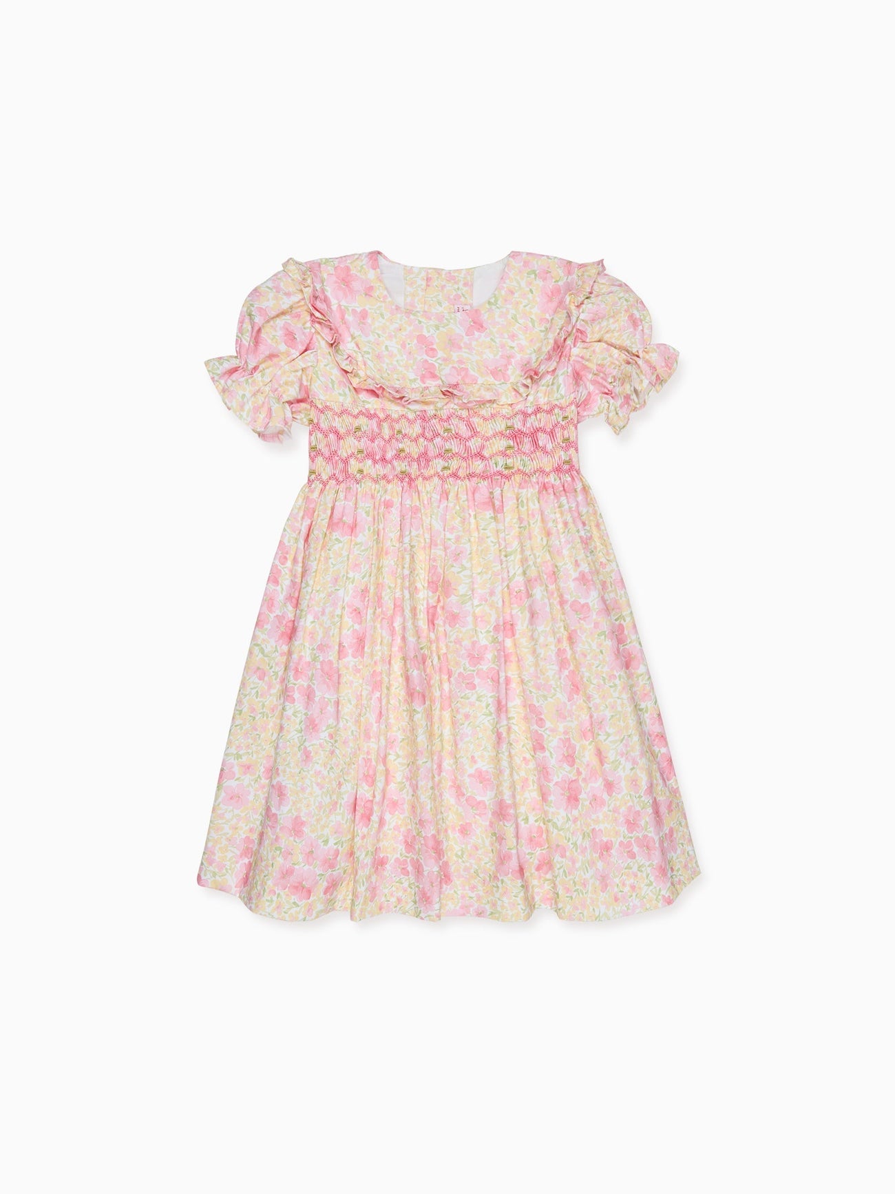 Pink Floral Silvana Girl Hand-Smocked Dress