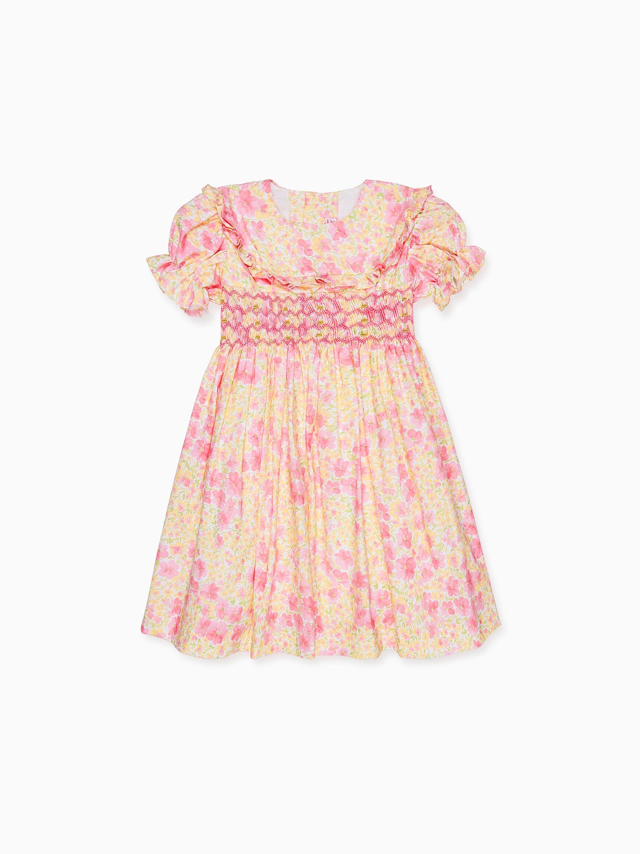 Pink Floral Silvana Girl Hand-Smocked Dress