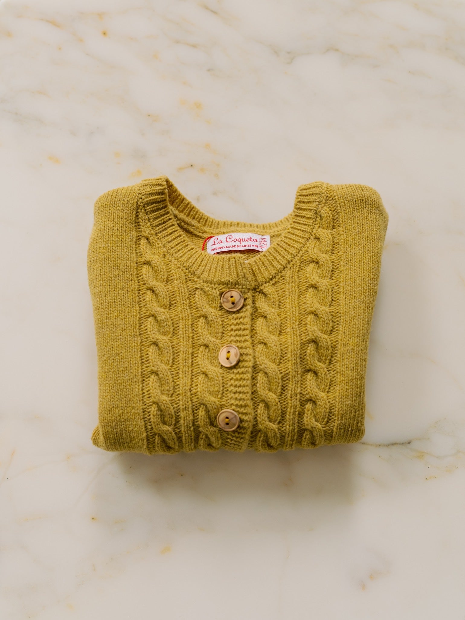 Mustard Silvana Merino Baby Cardigan