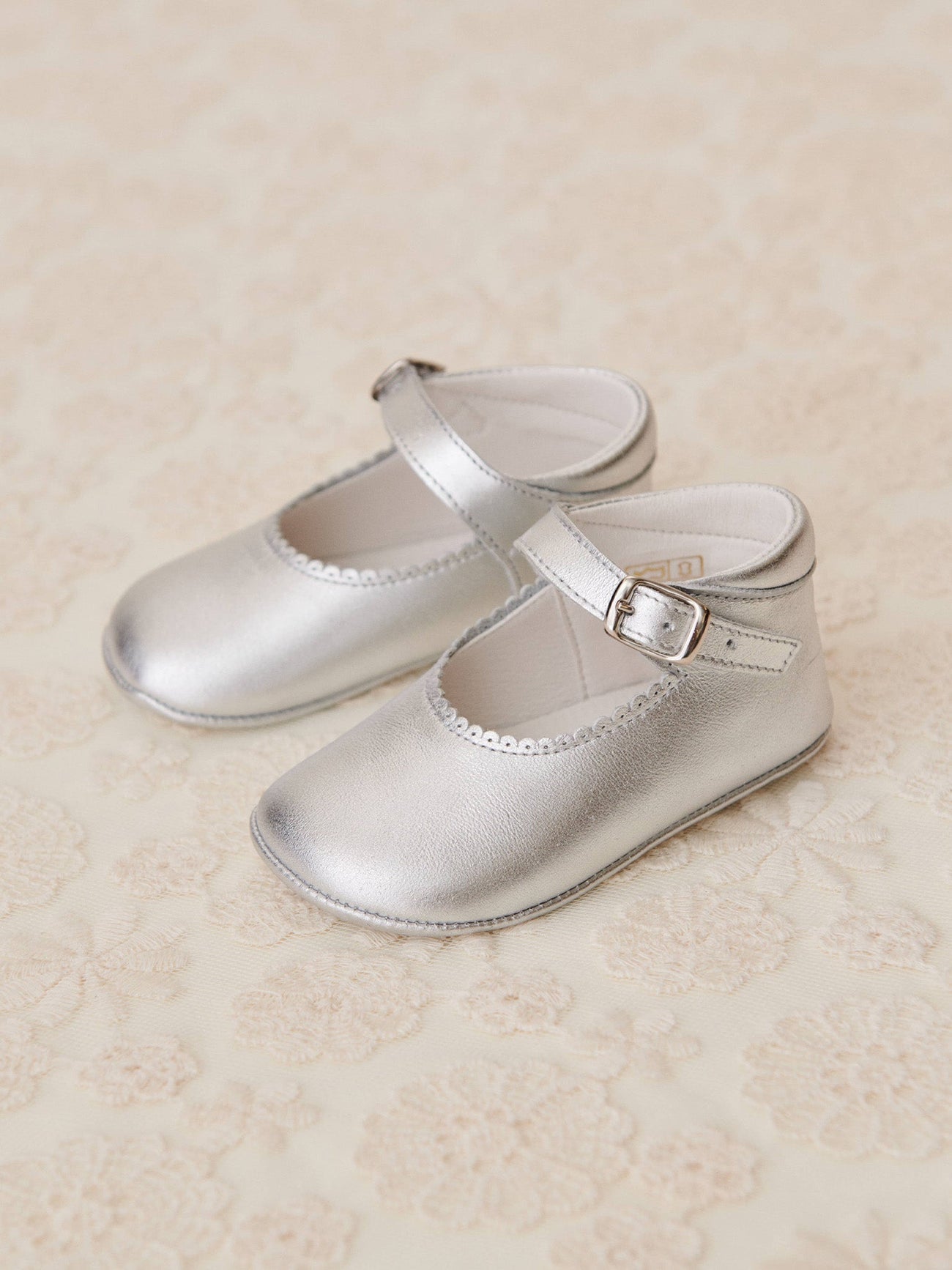 Silver Leather Baby Mary Jane Shoes