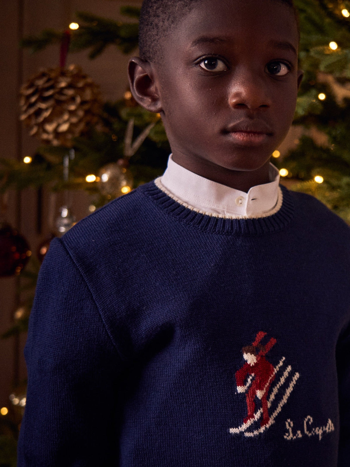 Navy Ski Merino Kids Jumper