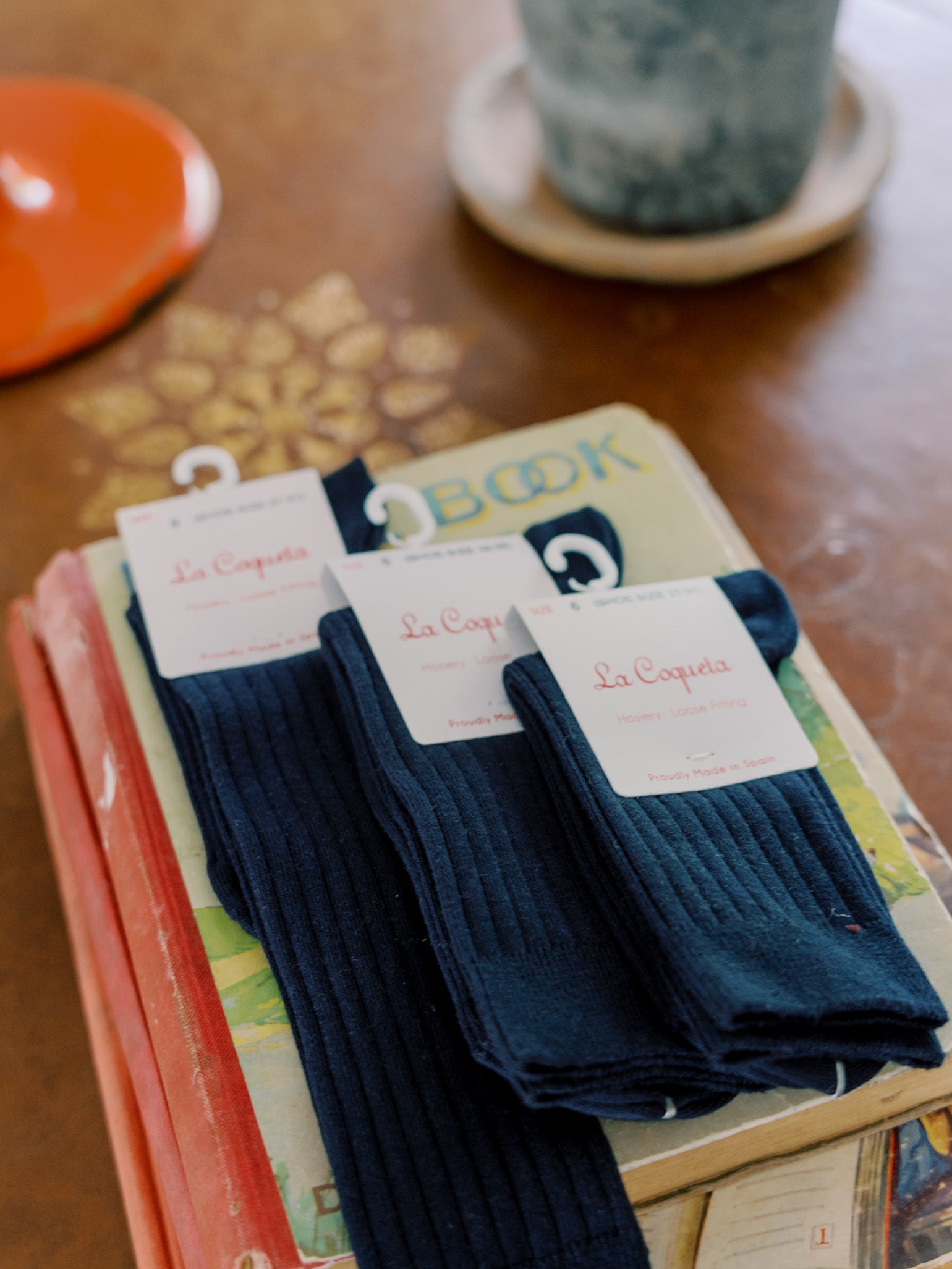 Navy Blue Ribbed Knee High Kids Socks