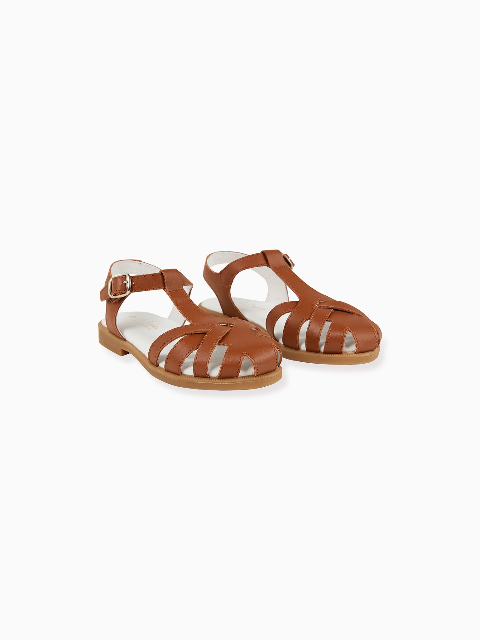 Tan Sofia Leather Girl Sandals