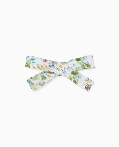 Green Floral Soft Ribbon Bow Girl Clip