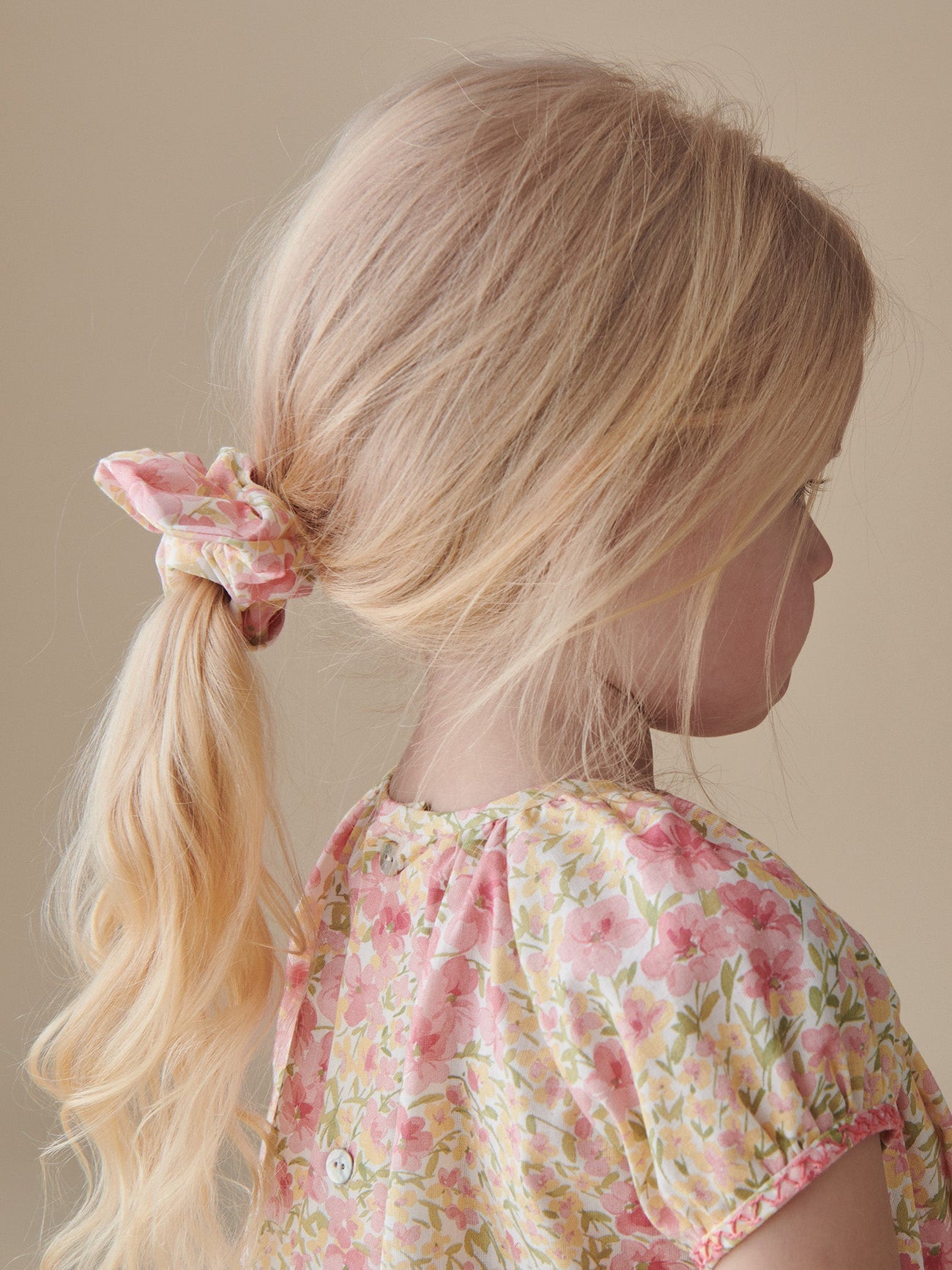 Pink Floral Girl Scrunchie