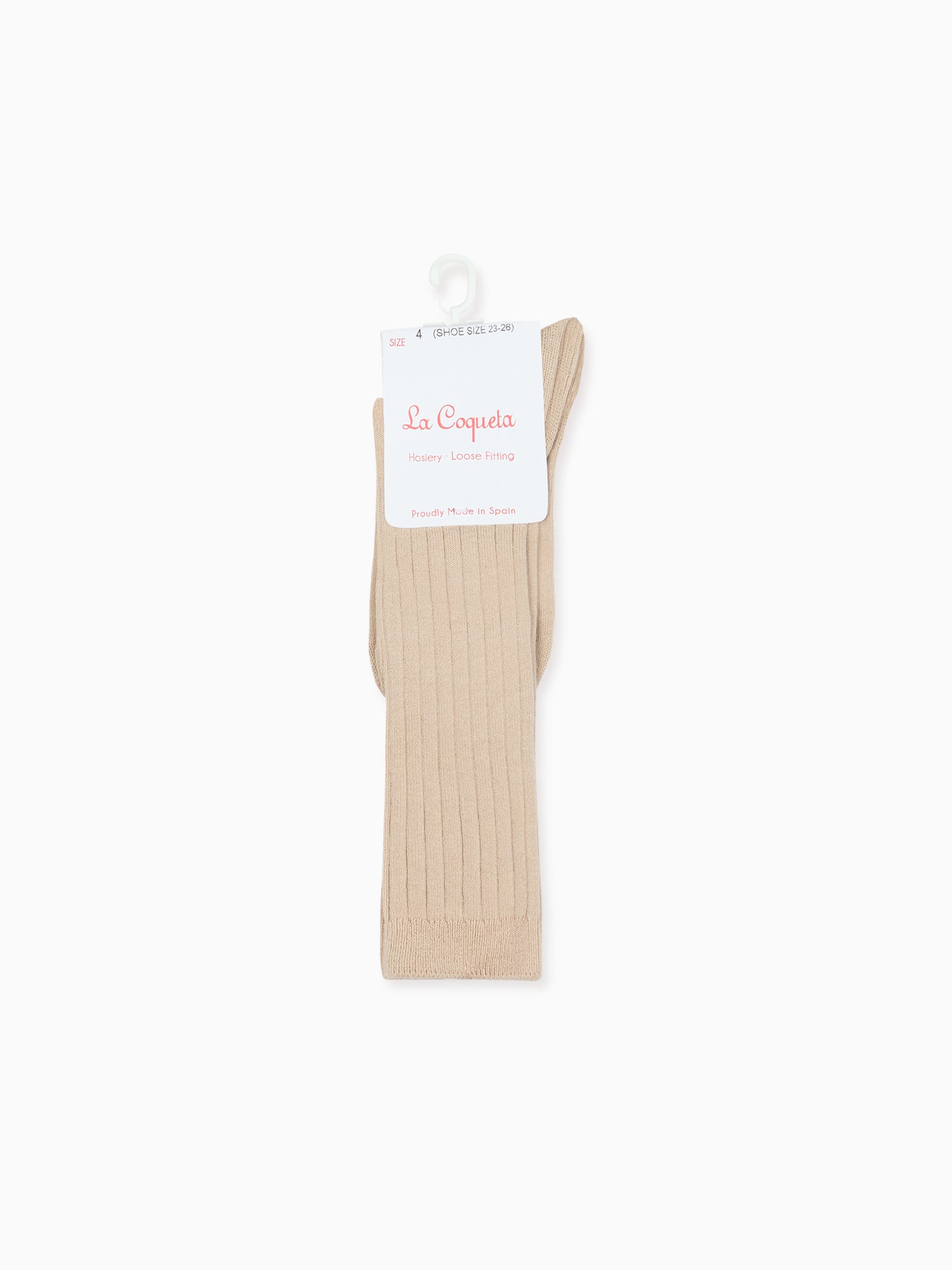 Stone Ribbed Knee High Kids Socks