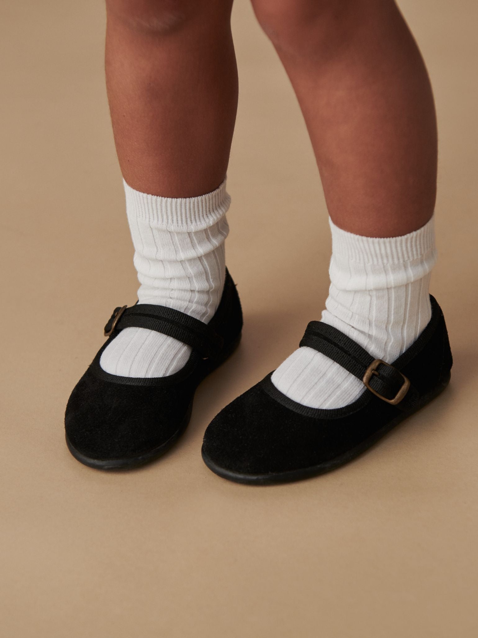 Black Suede Girl Mary Jane Shoes | La Coqueta Kids US