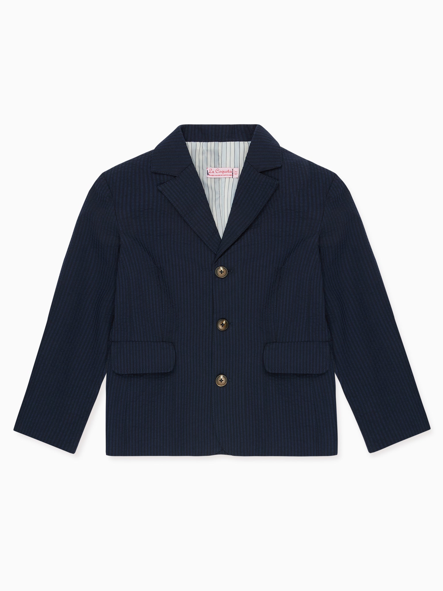 Navy Seersucker Sybil Boy Jacket