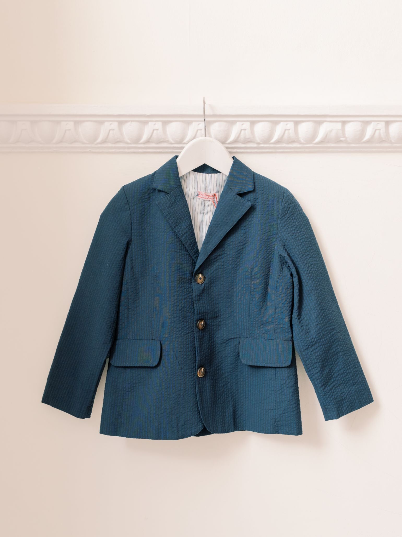 Navy Seersucker Sybil Boy Jacket
