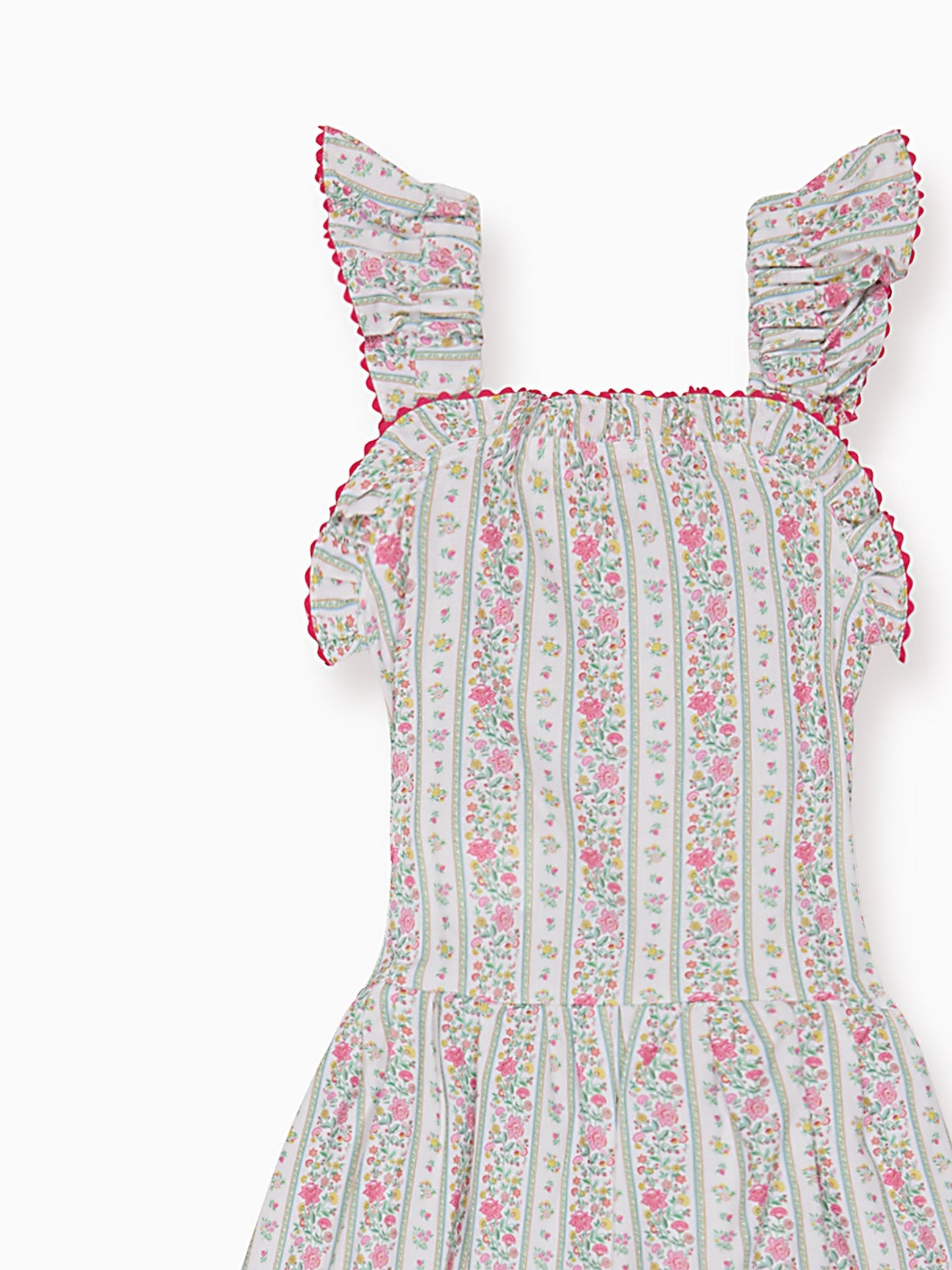 Fuchsia Pink Floral Stripe Maeve Girl Jumpsuit