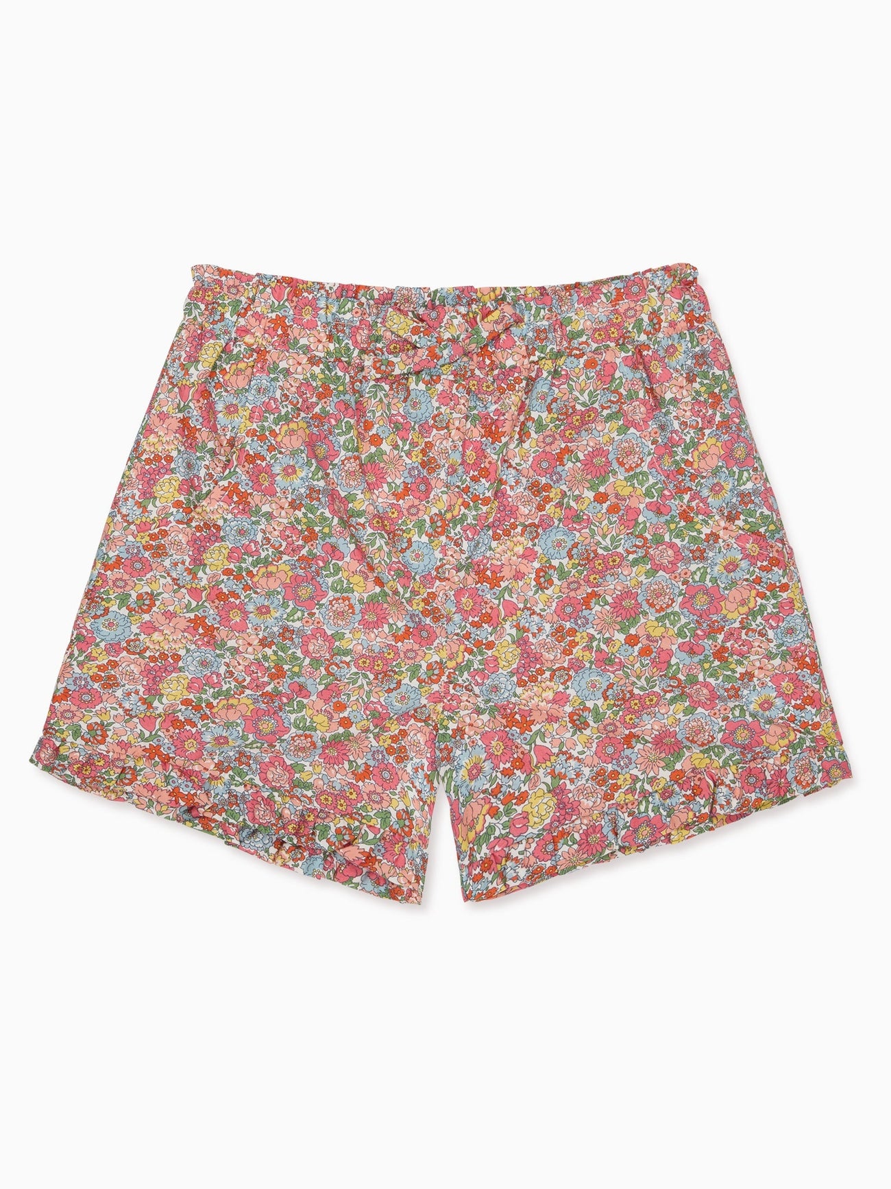 Coral Floral Flores Cotton Girl Made With Liberty Fabric Shorts