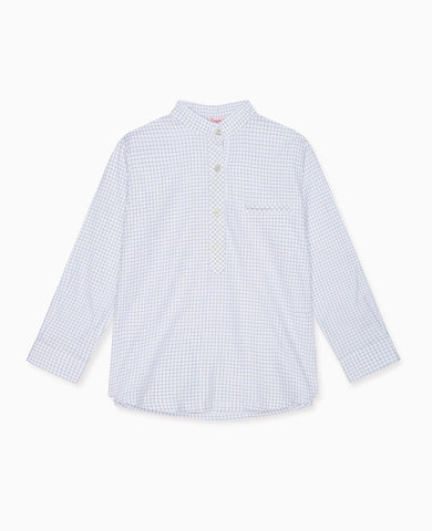 Blue Check Mateo Long Sleeve Boy Shirt