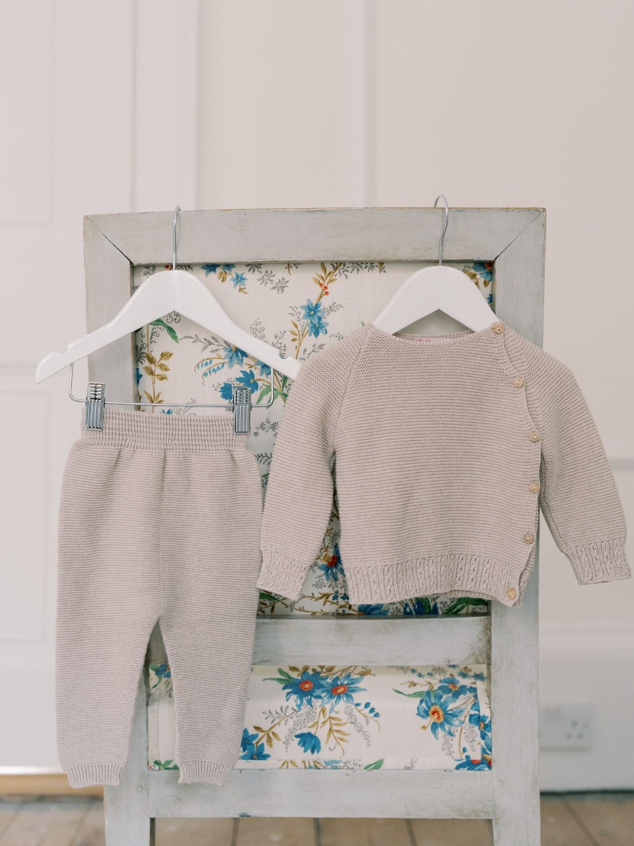 Taupe Bailey Cotton Baby Knitted Set