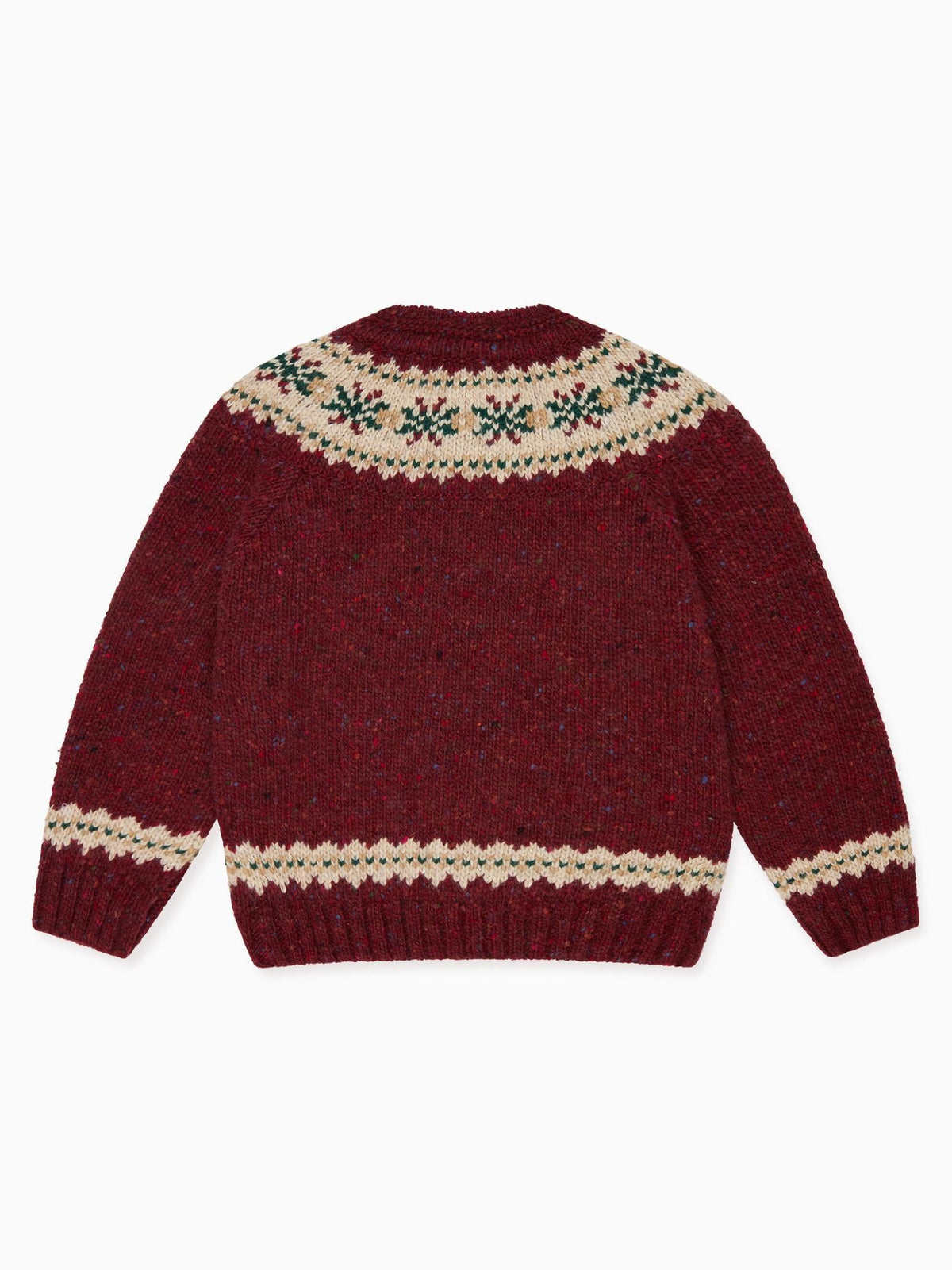 Burgundy Taylor Merino Fair Isle Baby Cardigan