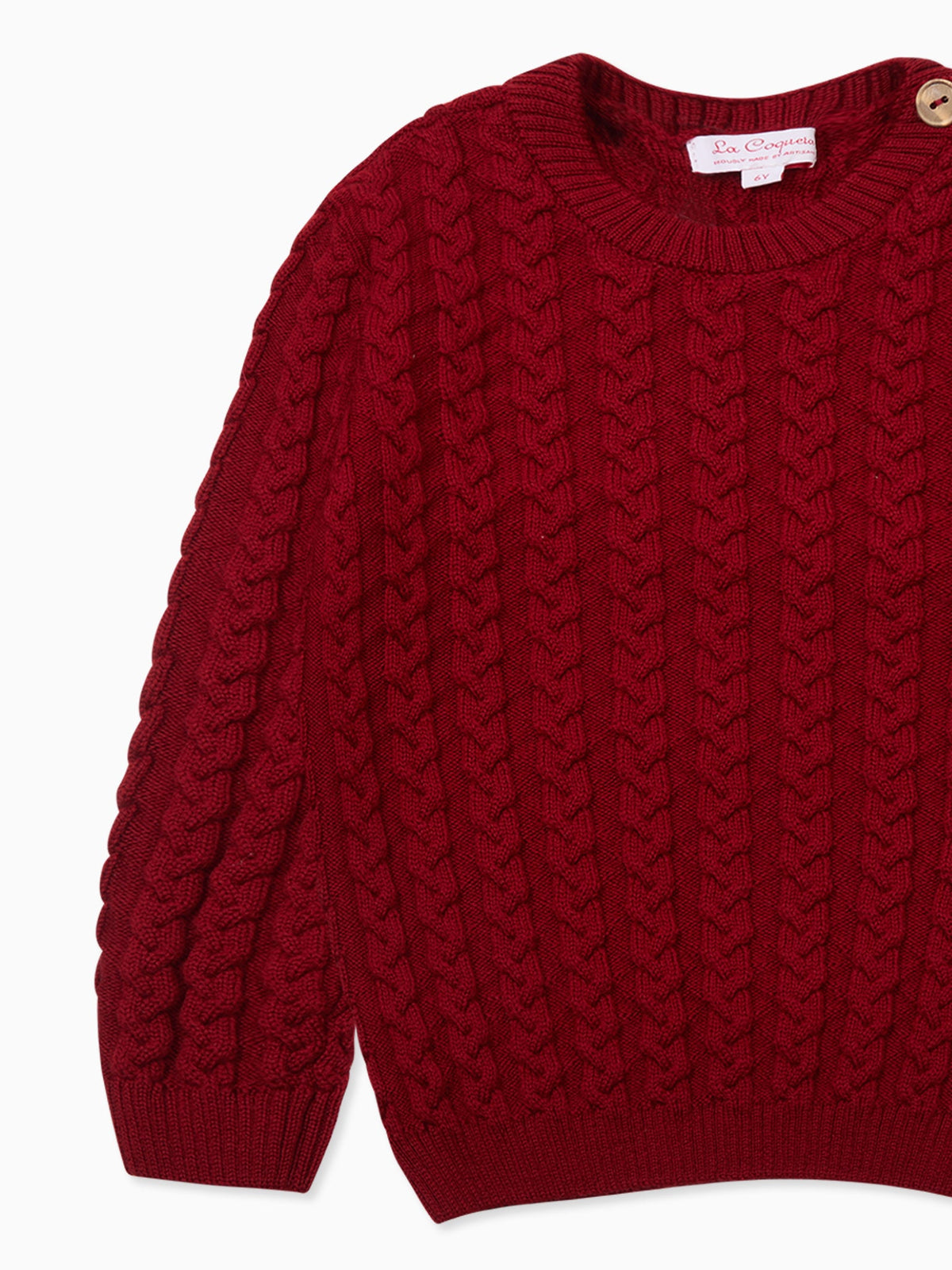 Burgundy Teo Merino Kids Jumper