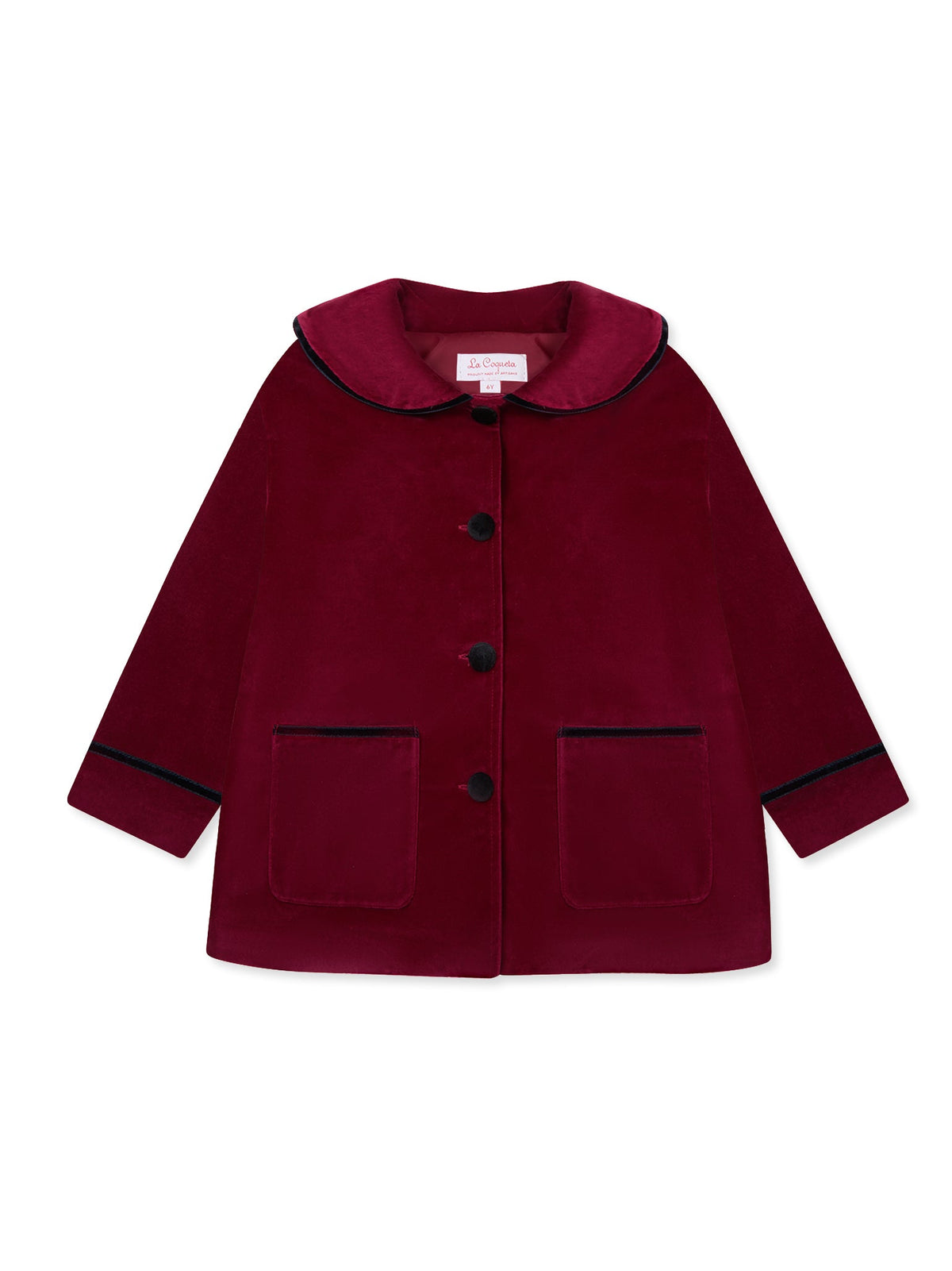 Burgundy Velvet Teodora Girl Jacket