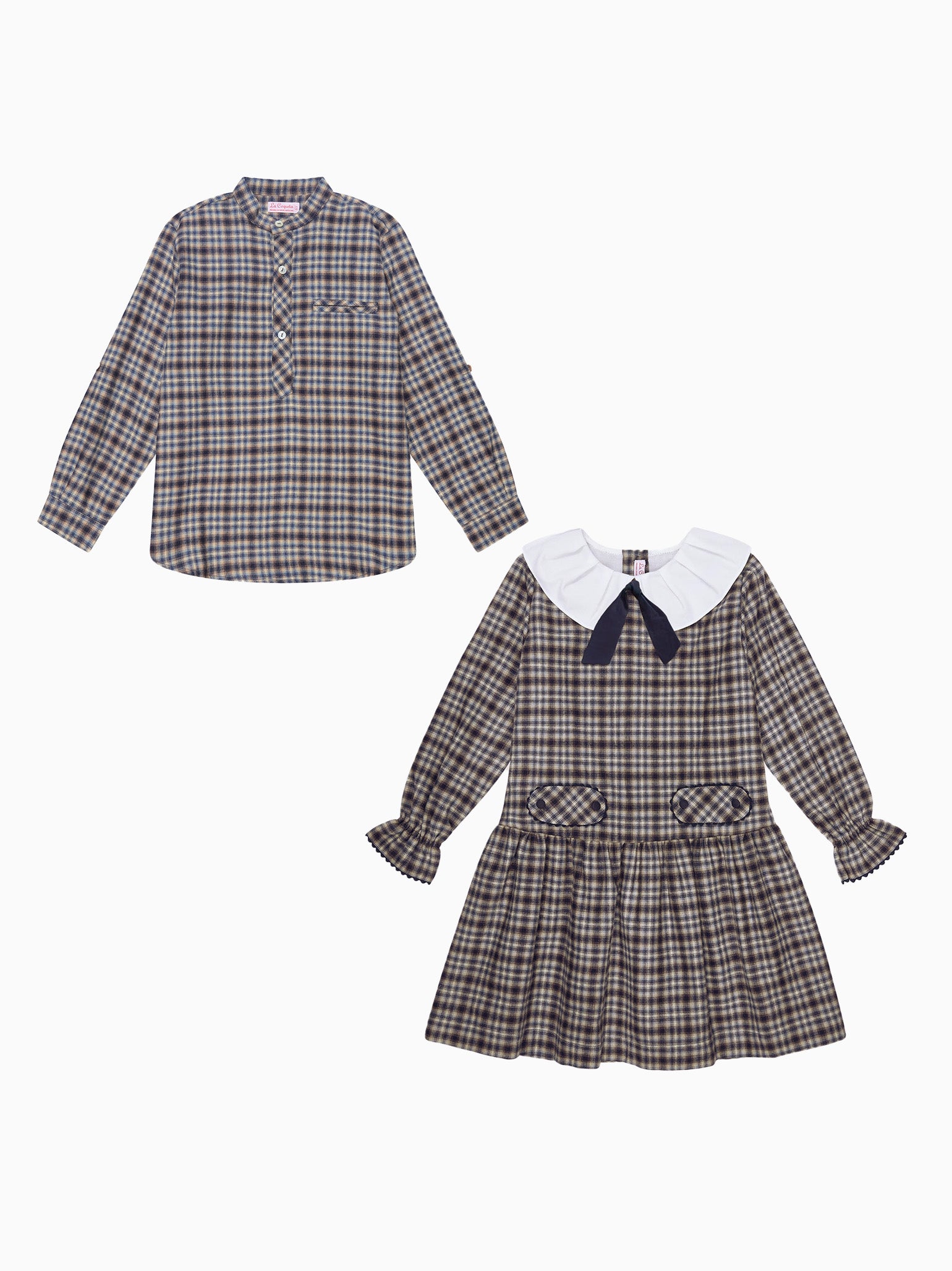 Tessa Girl Dress & Mateo Boy Shirt Outfit Bundle