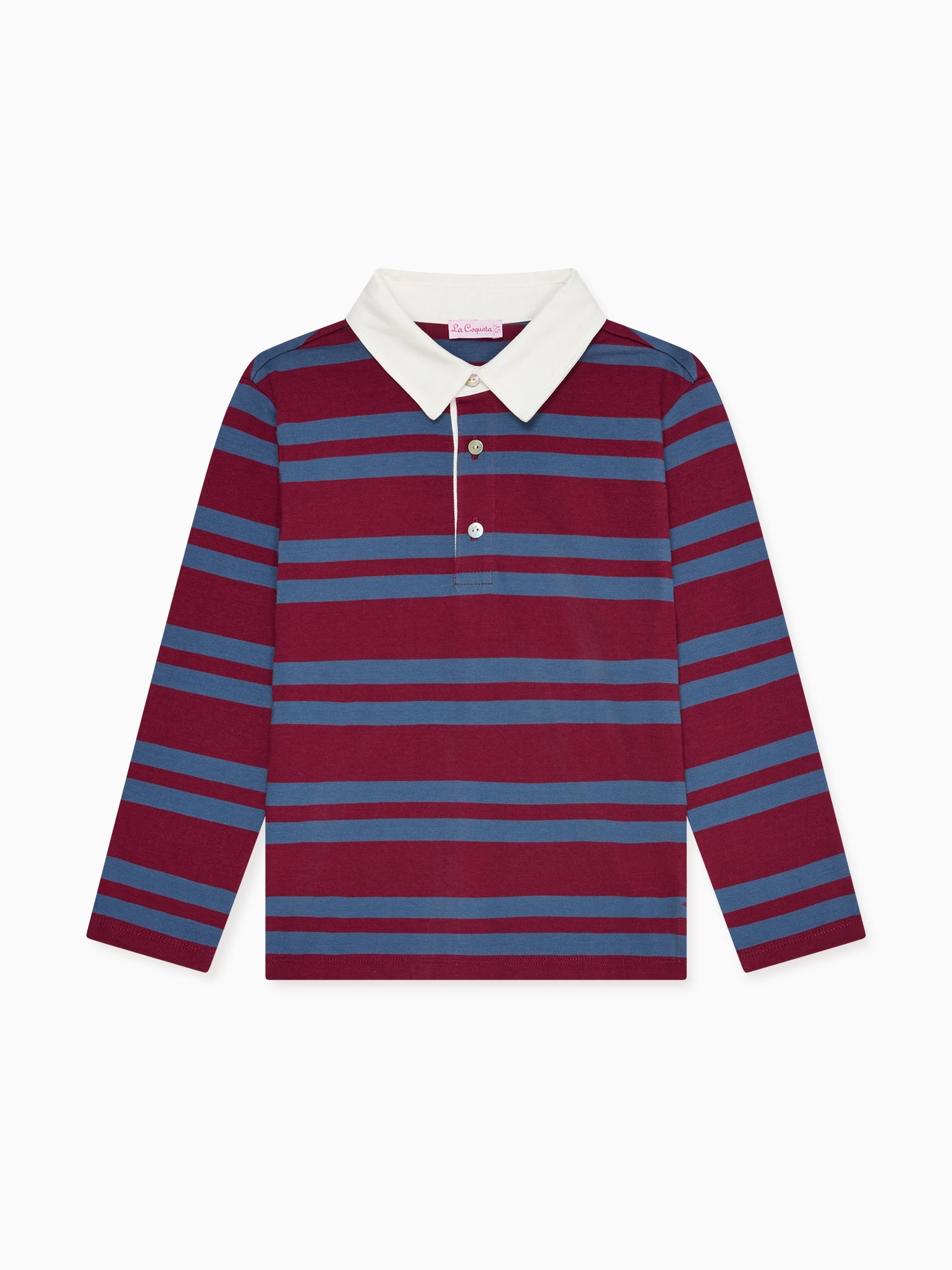 Blue Stripe Tijo Long Sleeve Boy Rugby Shirt