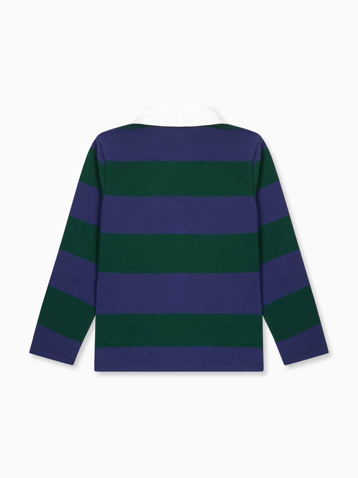 Green Stripe Tijo Long Sleeve Boy Rugby Shirt