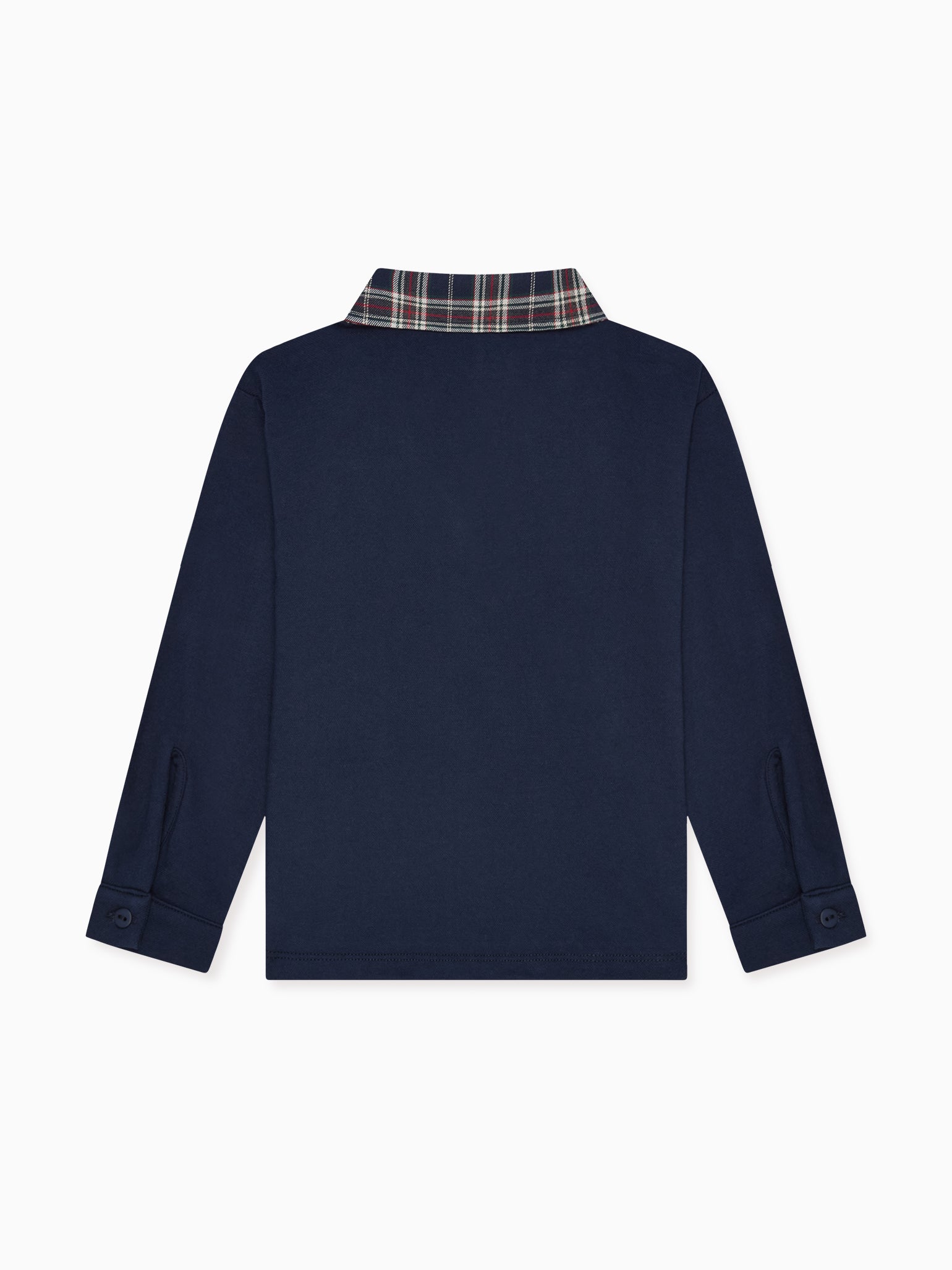 Navy Check Tijo Long Sleeve Boy Rugby Shirt