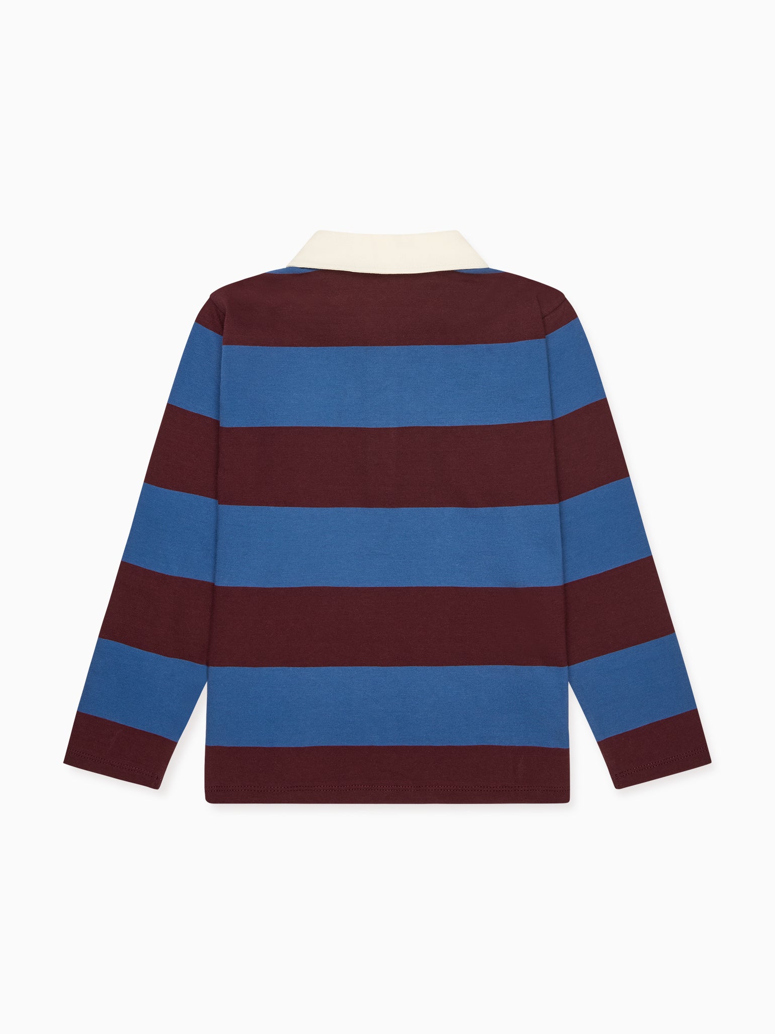 Petrol Blue Stripe Tijo Long Sleeve Boy Rugby Shirt | La Coqueta