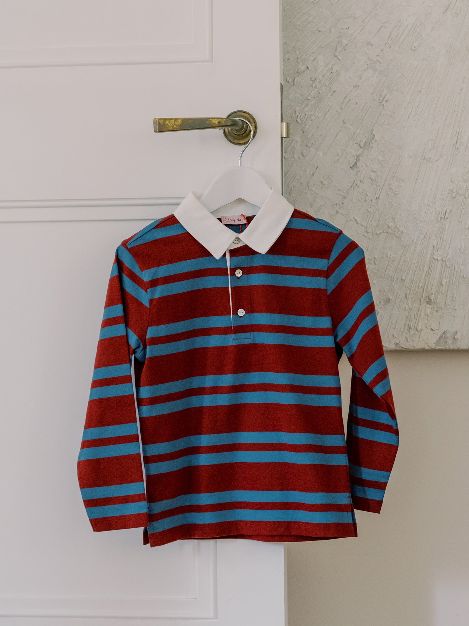 Blue Stripe Tijo Long Sleeve Boy Rugby Shirt