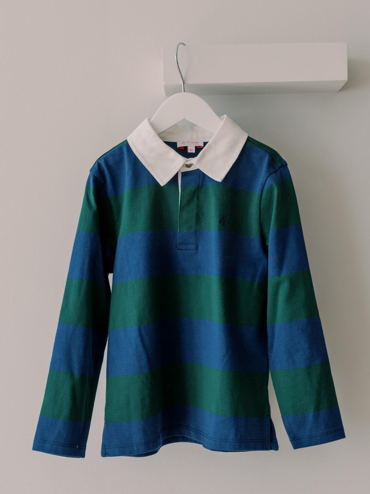 Green Stripe Tijo Long Sleeve Boy Rugby Shirt