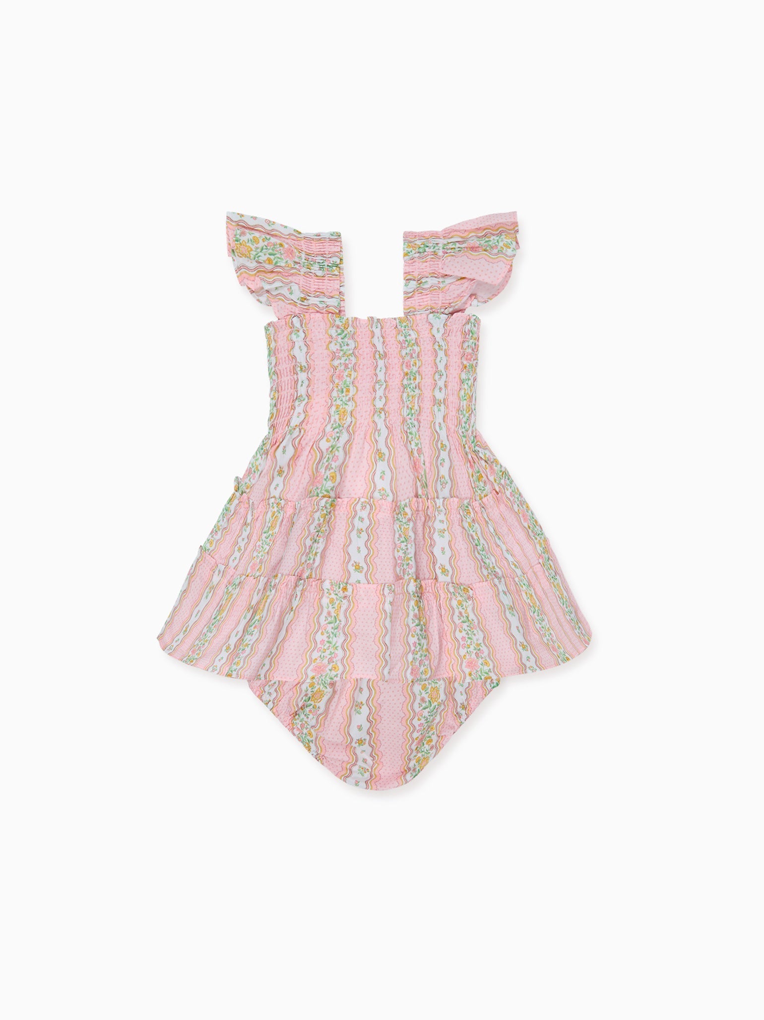 Hill House Home X La Coqueta Pink Floral Stripe Tiny Ellie Nap Dress