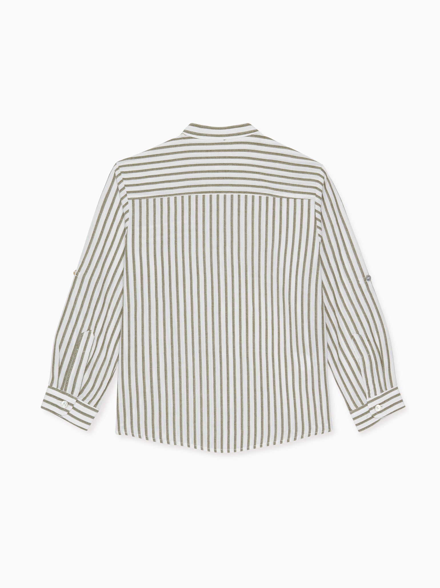 Olive Stripe Tomas Cotton Boy Shirt