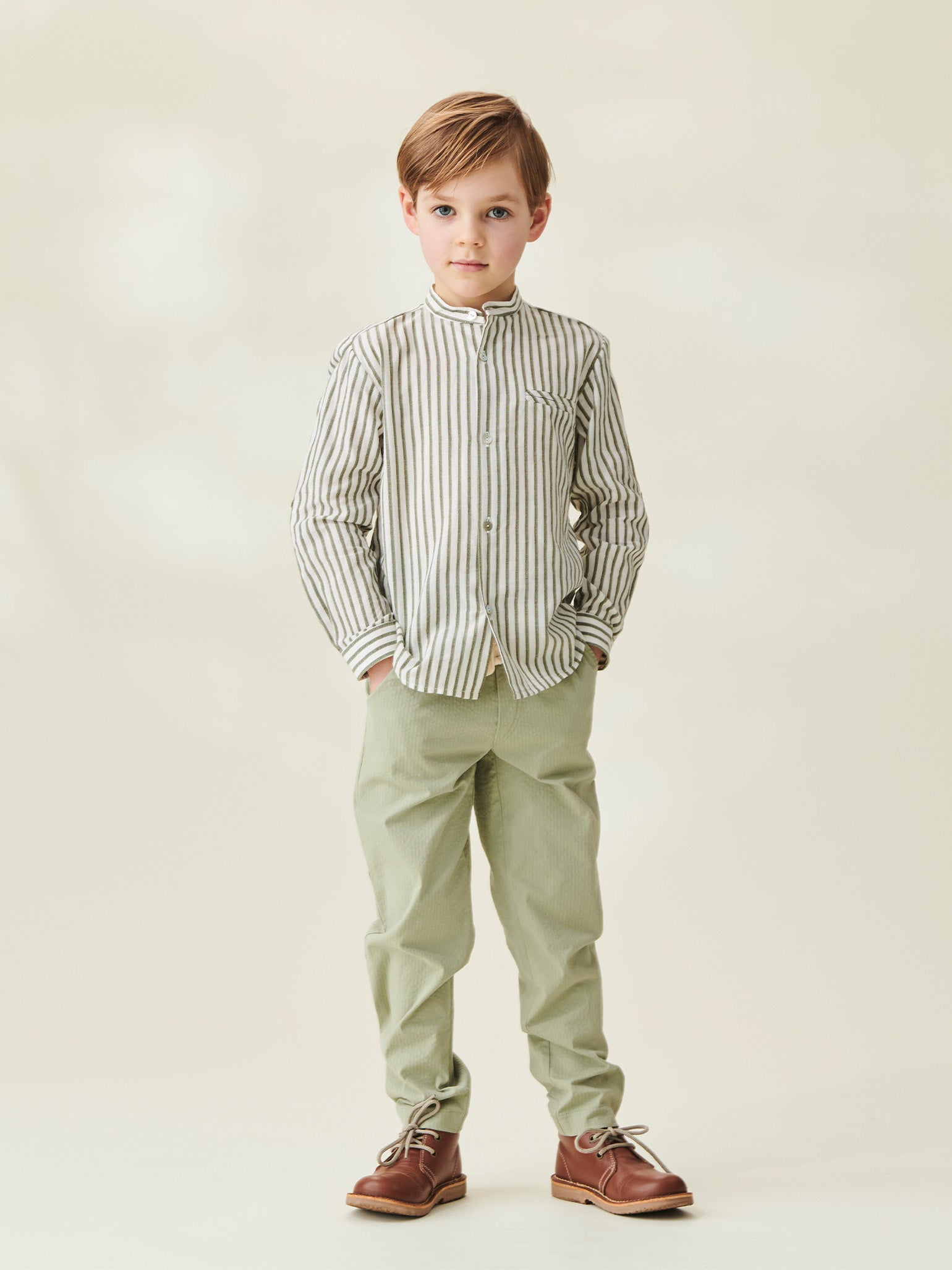Sage Green Andreas Boy Cotton Pants