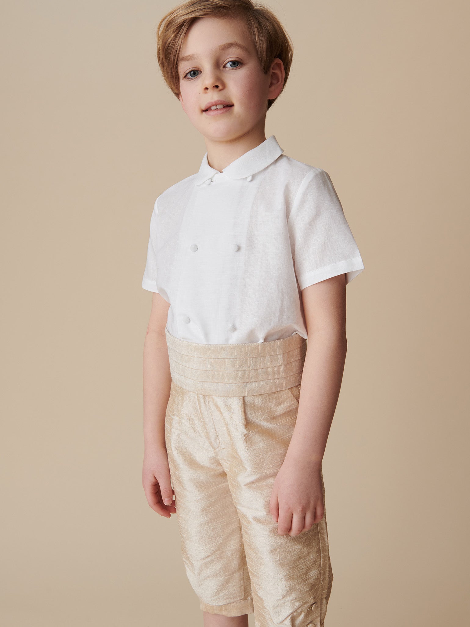 White Toni Ceremony Short Sleeve Boy Shirt