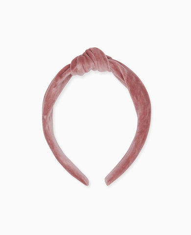 Pink Velvet Top Knot Girl Headband