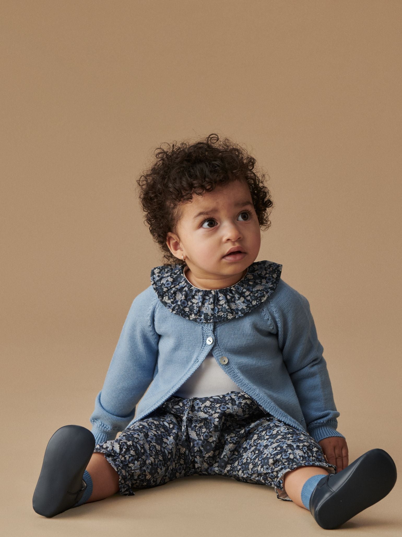 Dusty Blue Alvira Merino Baby Cardigan
