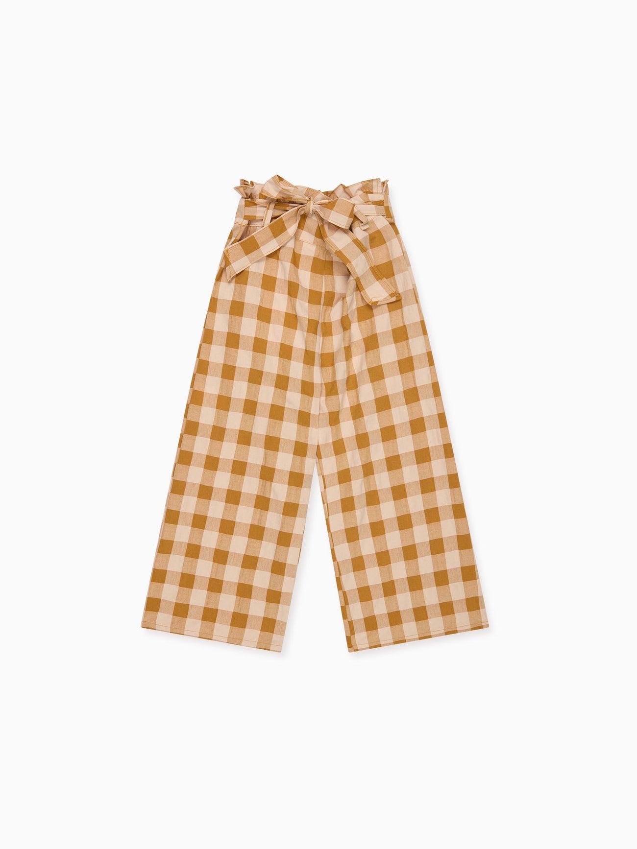 Caramel Gingham Roda Cotton Girl Trousers
