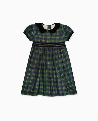 Navy Check Valentina Girl Dress