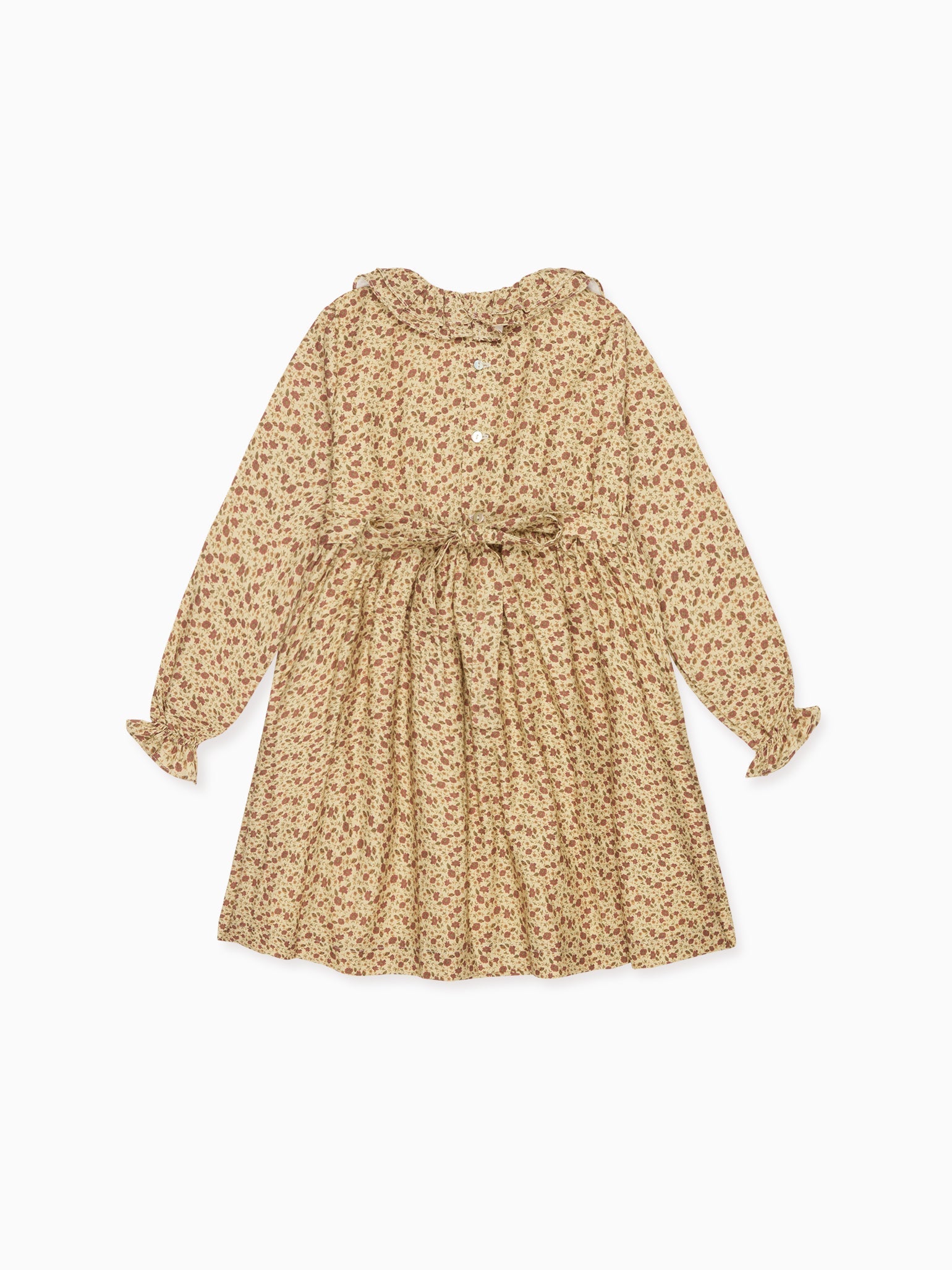 Caramel Floral Valerie Girl Hand-Smocked Dress