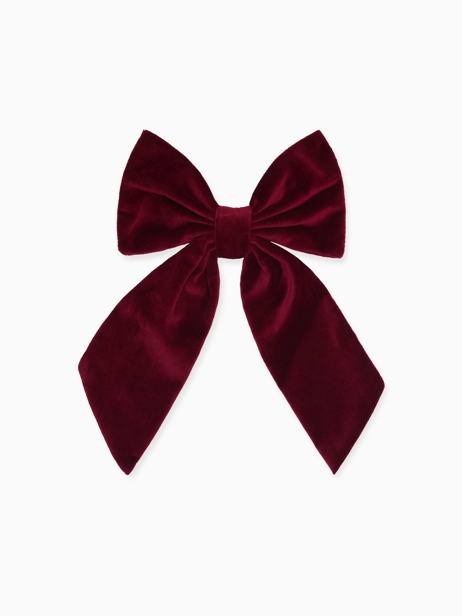 Burgundy Velvet Girl Large Long Bow Clip