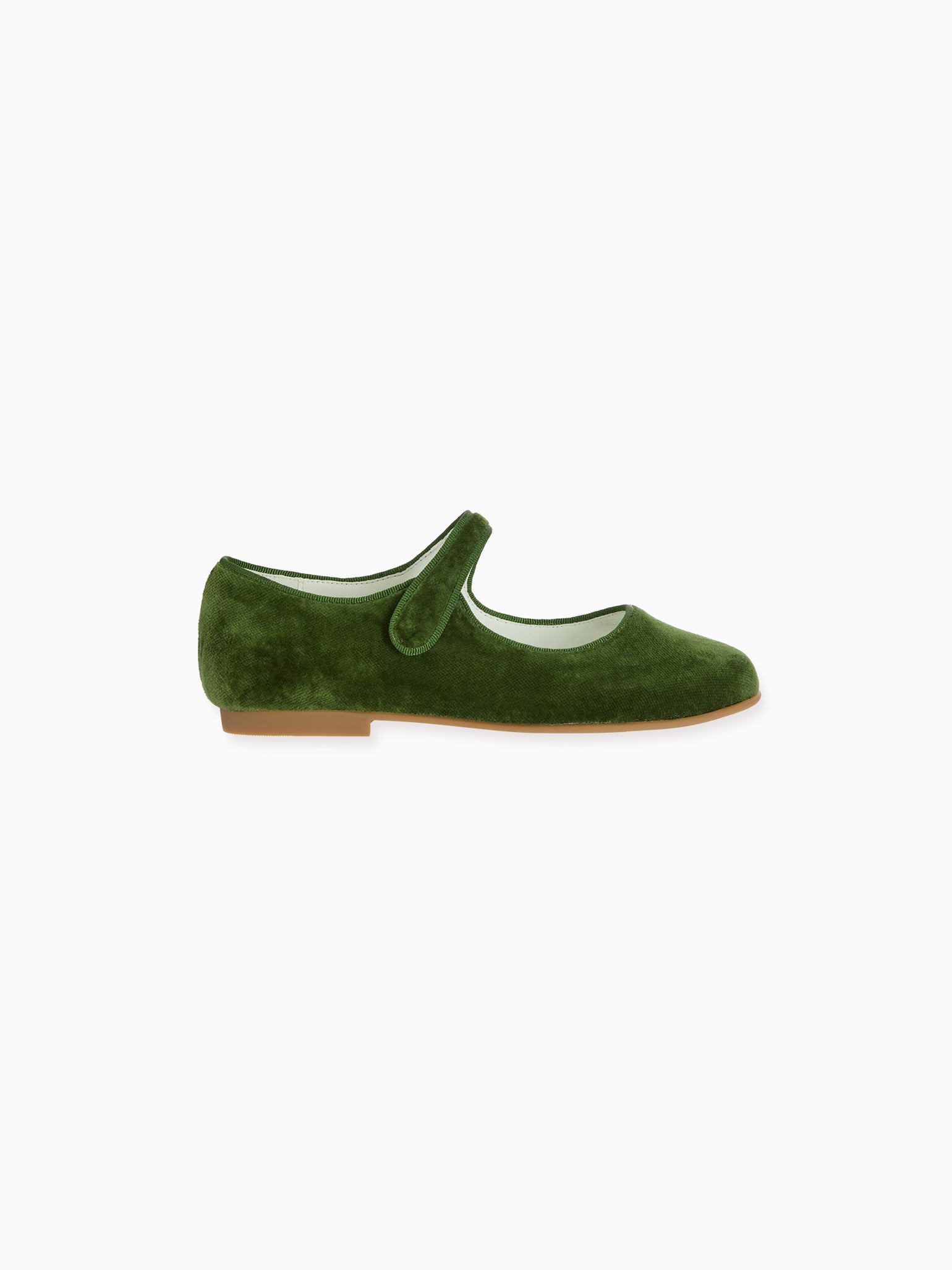 Forest Green Velvet Girl Mary Jane Shoes
