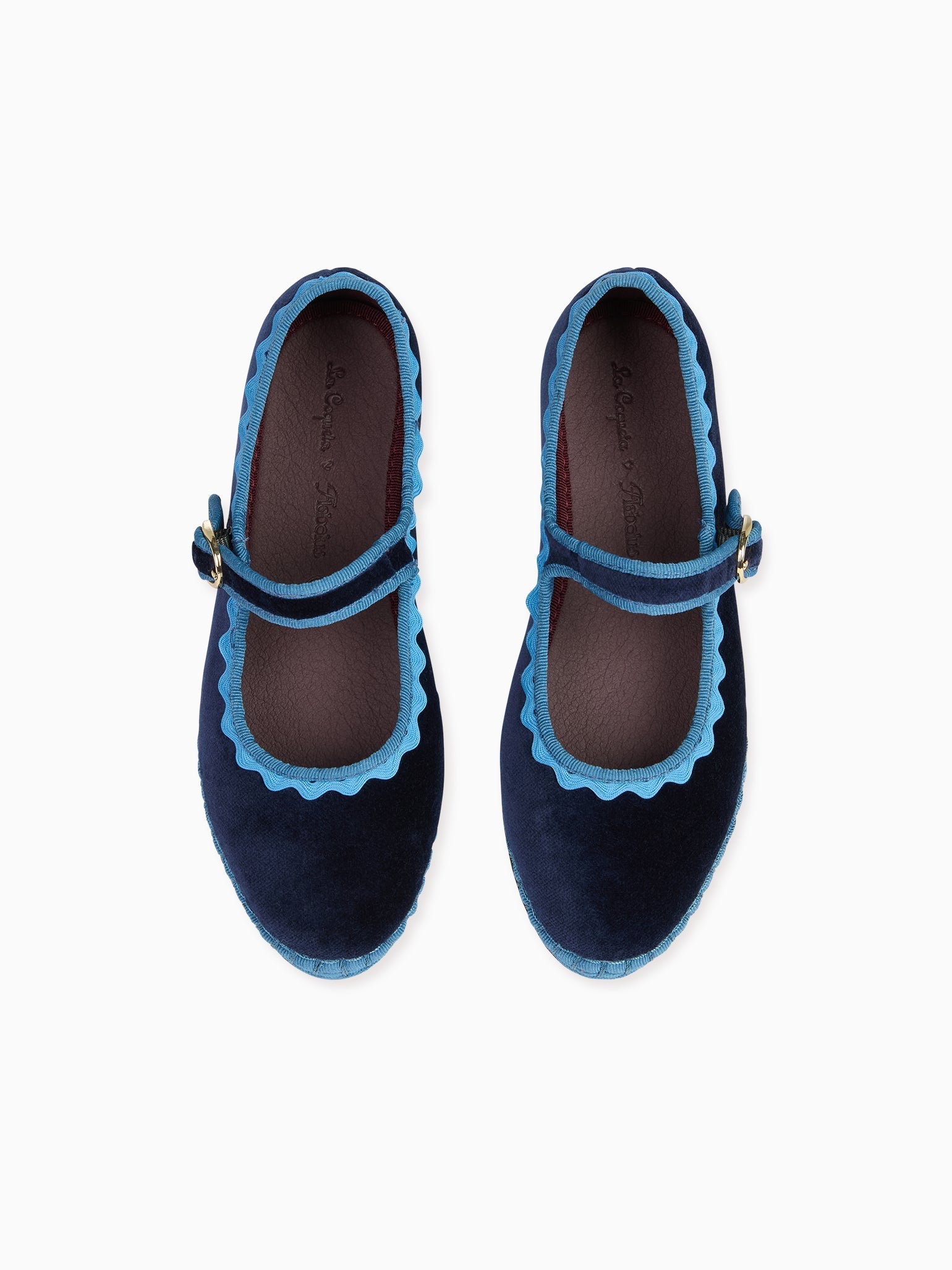 Flabelus x La Coqueta Girl Light Blue Velvet Mary Jane Shoes