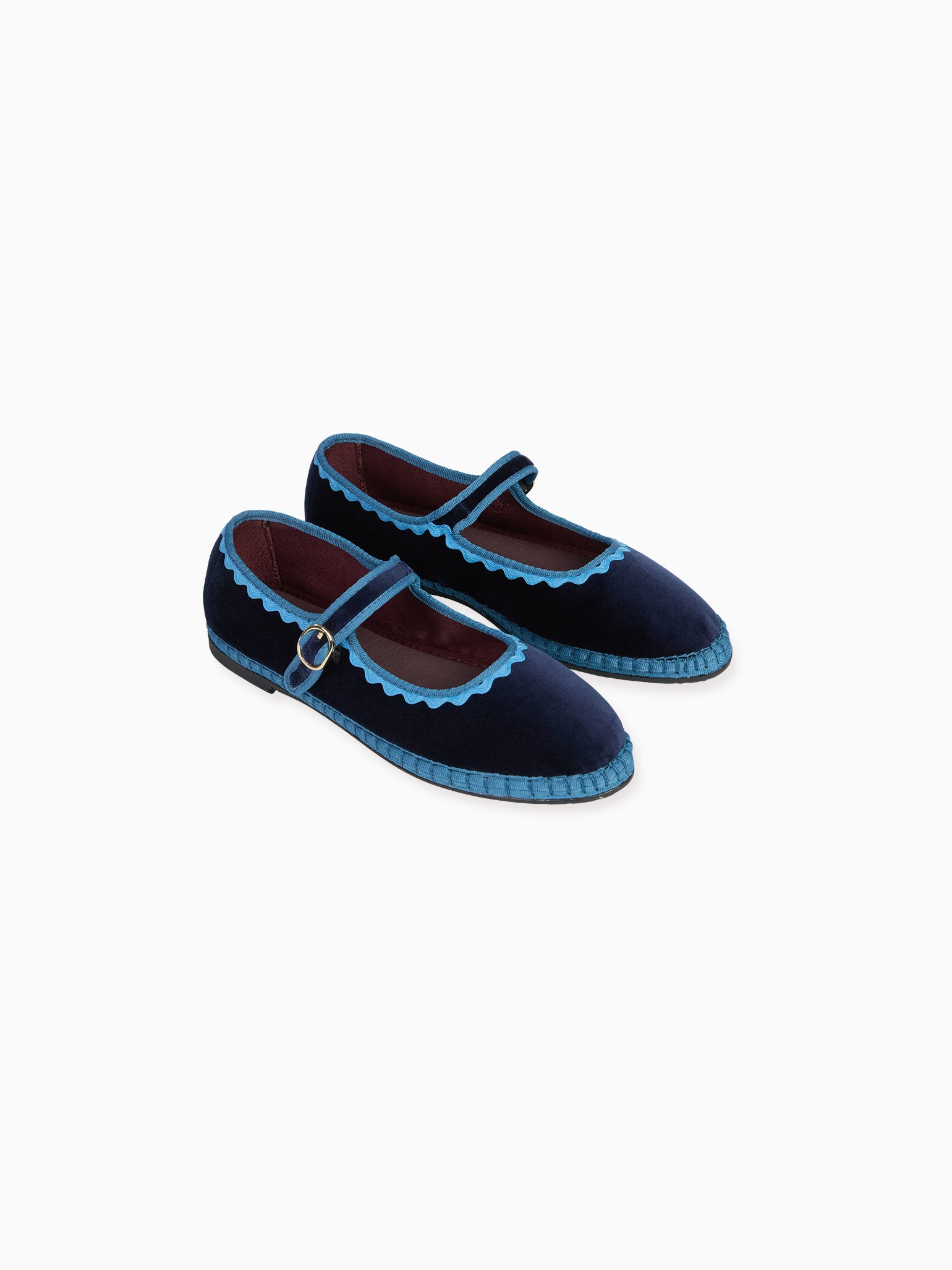 Flabelus x La Coqueta Woman Light Blue Velvet Mary Jane Shoes – La