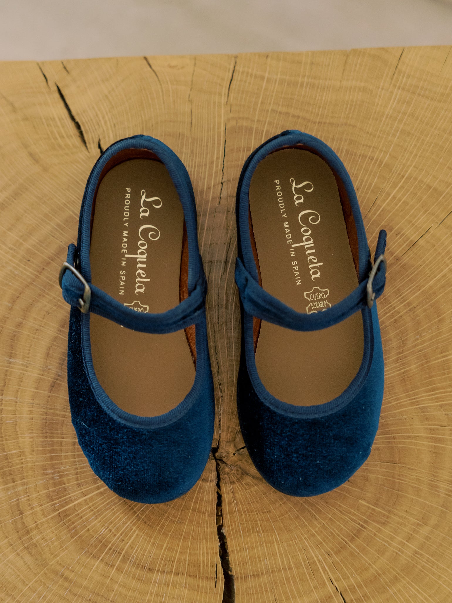 Navy Velvet Girl Mary Jane Shoes