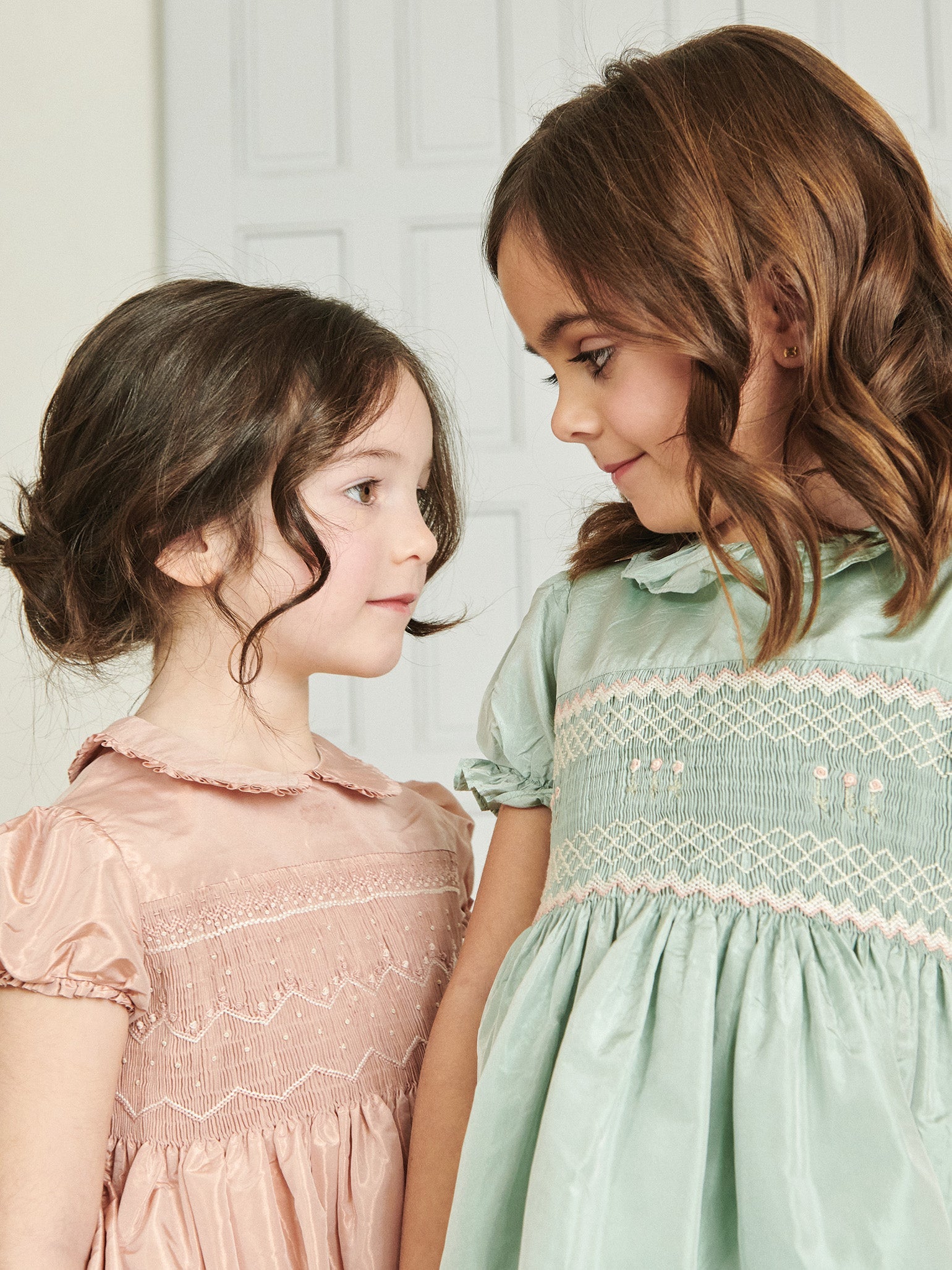 Blush Eleanor Silk Ceremony Girl Hand-Smocked Dress