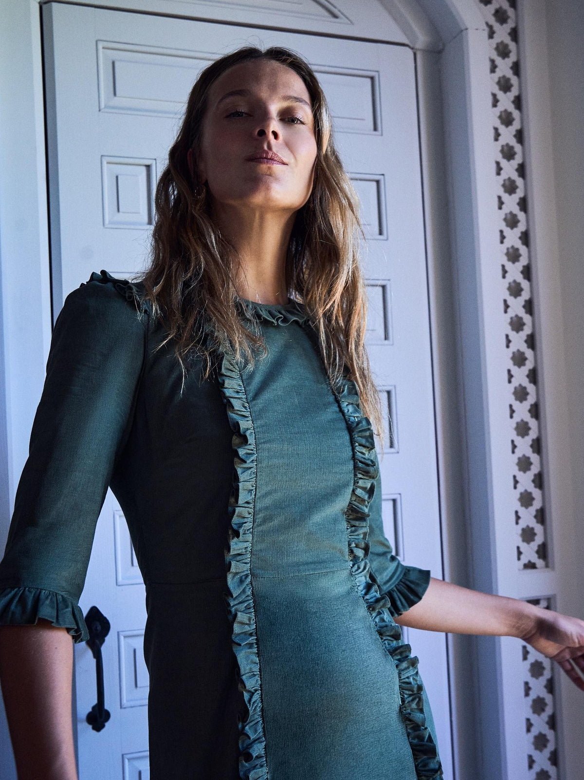 Olive Green Violeta Women Long Dress