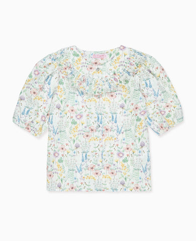 Ivory Floral Violetta Girl Shirt