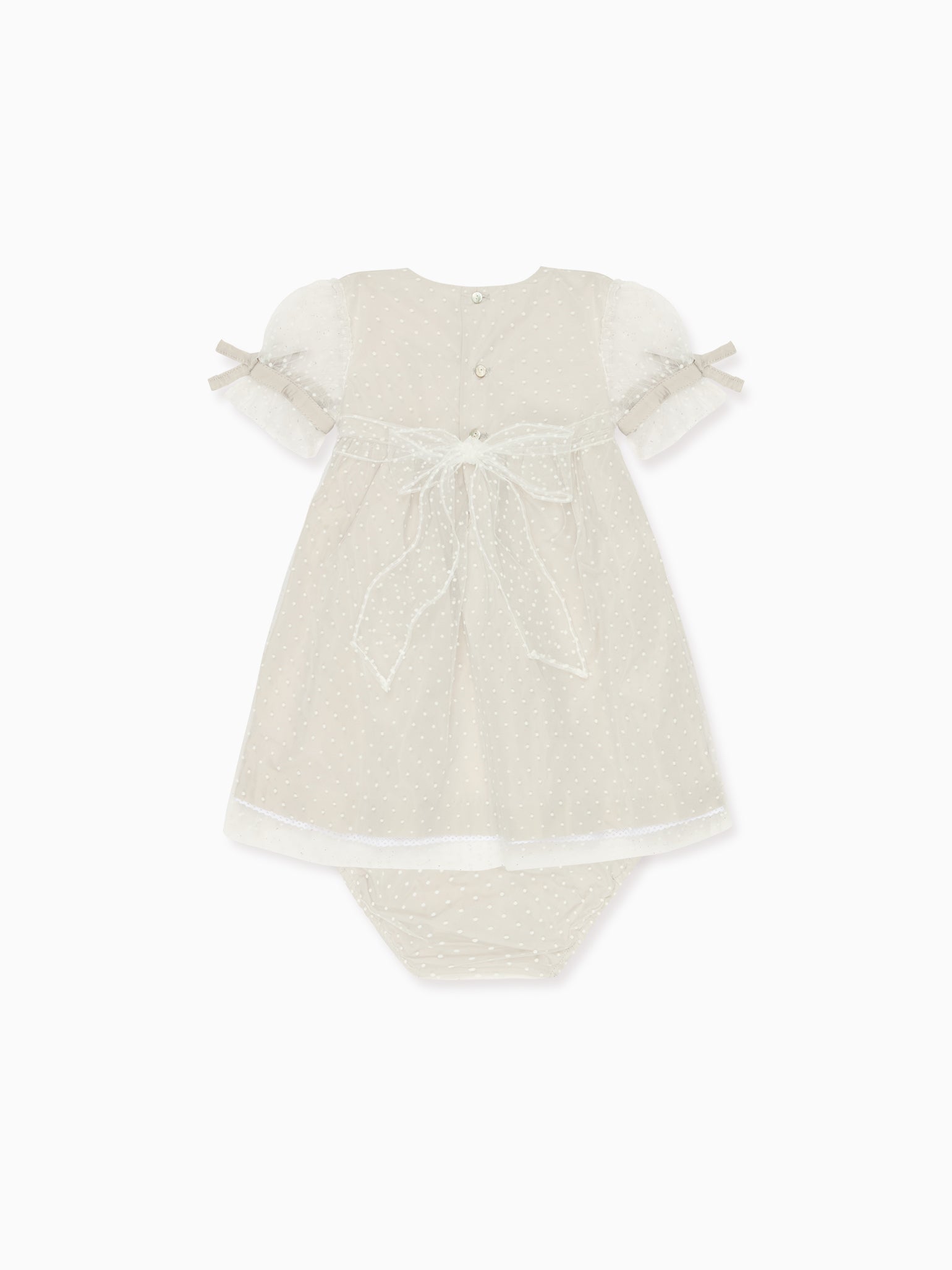 Ivory Polka Dot Violeta Tulle Baby Girl Set