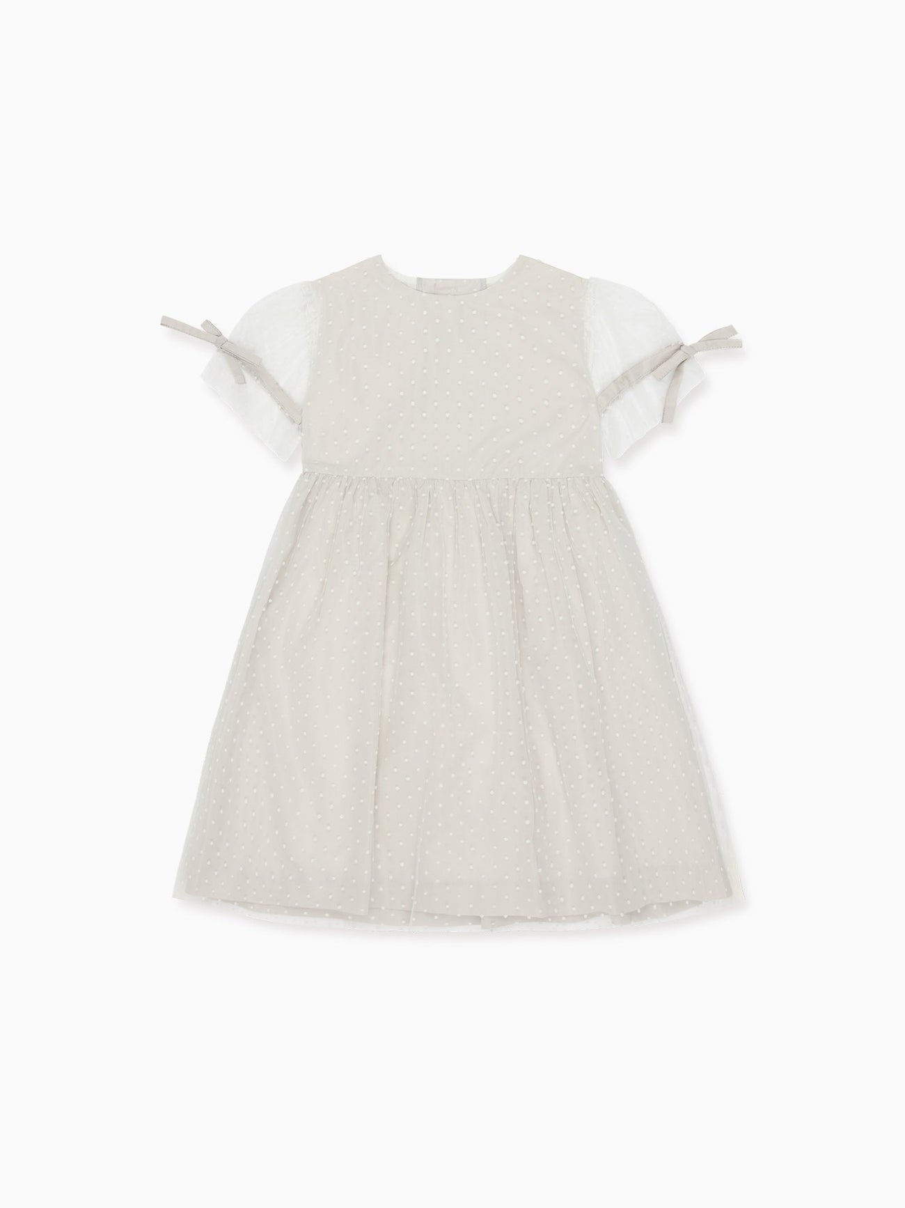 Ivory Polka Dot Violetta Tulle Girl Dress